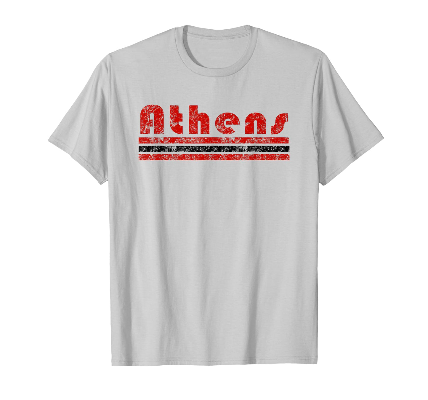 Athens Georgia Retro Three Stripe Weathered Vintage T-Shirt