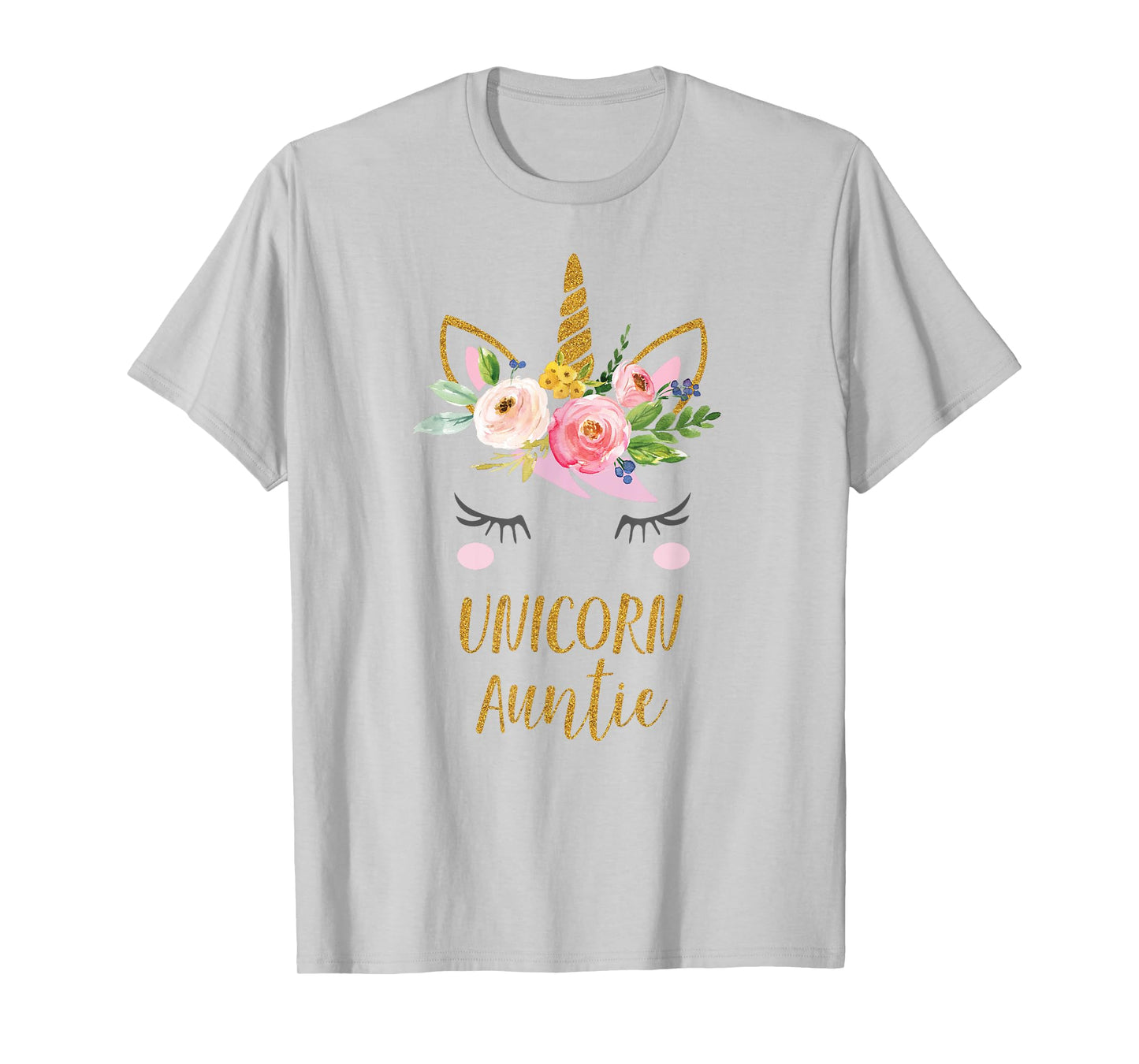 Unicorn Auntie Shirt, Floral Bouquet T-Shirt