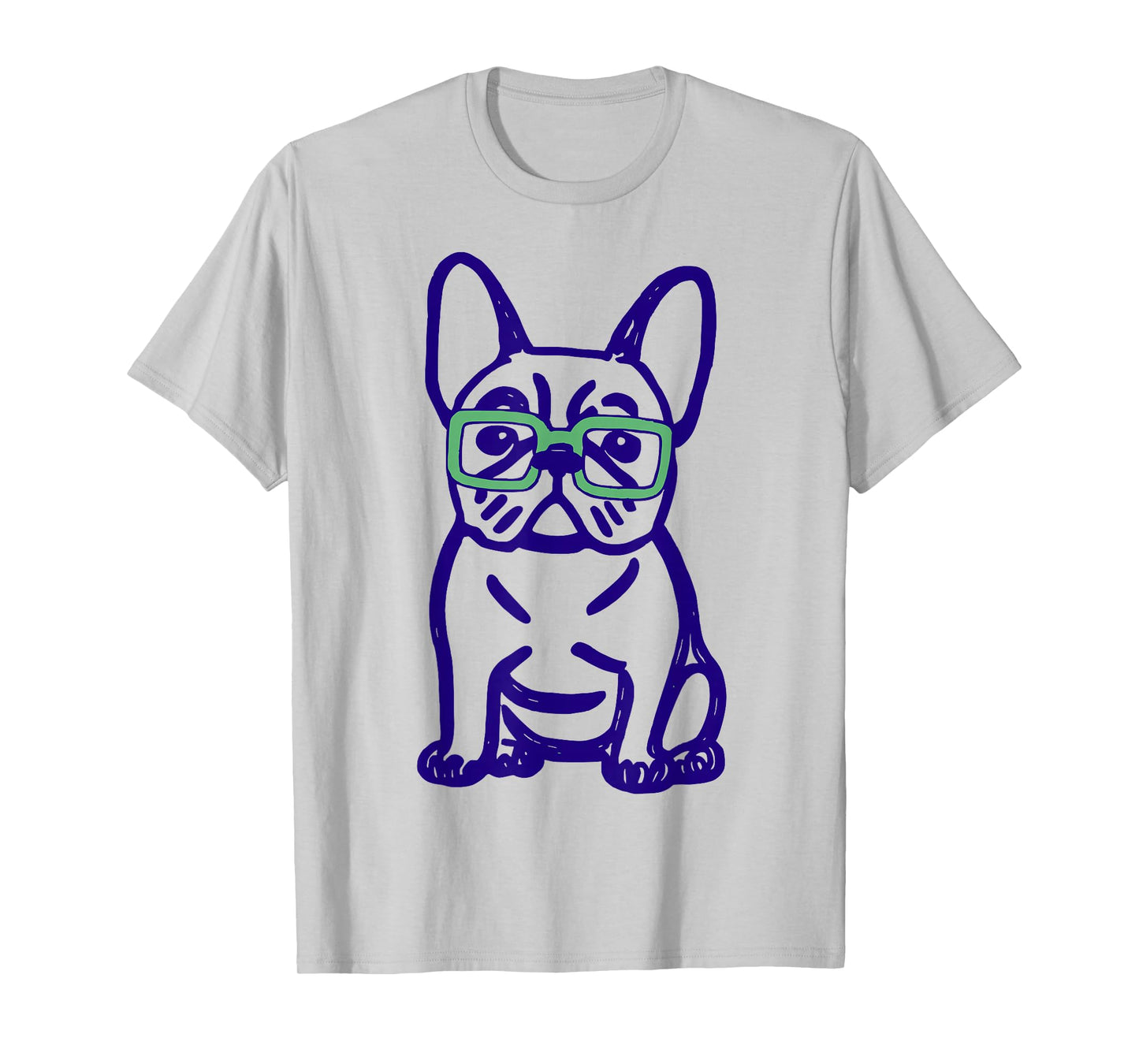 Cute French Bulldog Graphic with Glasses Pop Art Frenchie T-Shirt