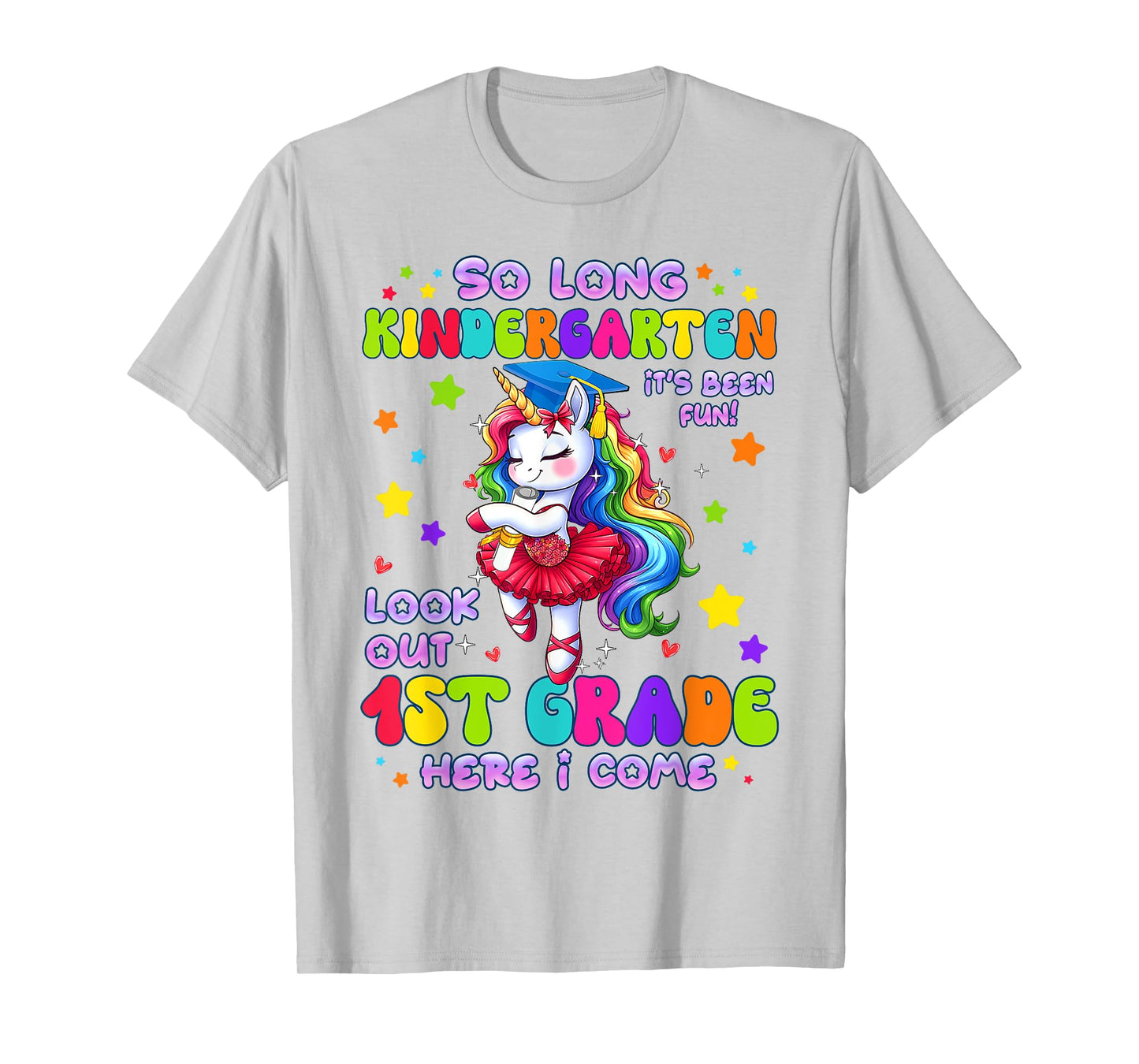 Kindergarten Graduation 2025 Graduate Girls Unicorn 1st Grad T-Shirt