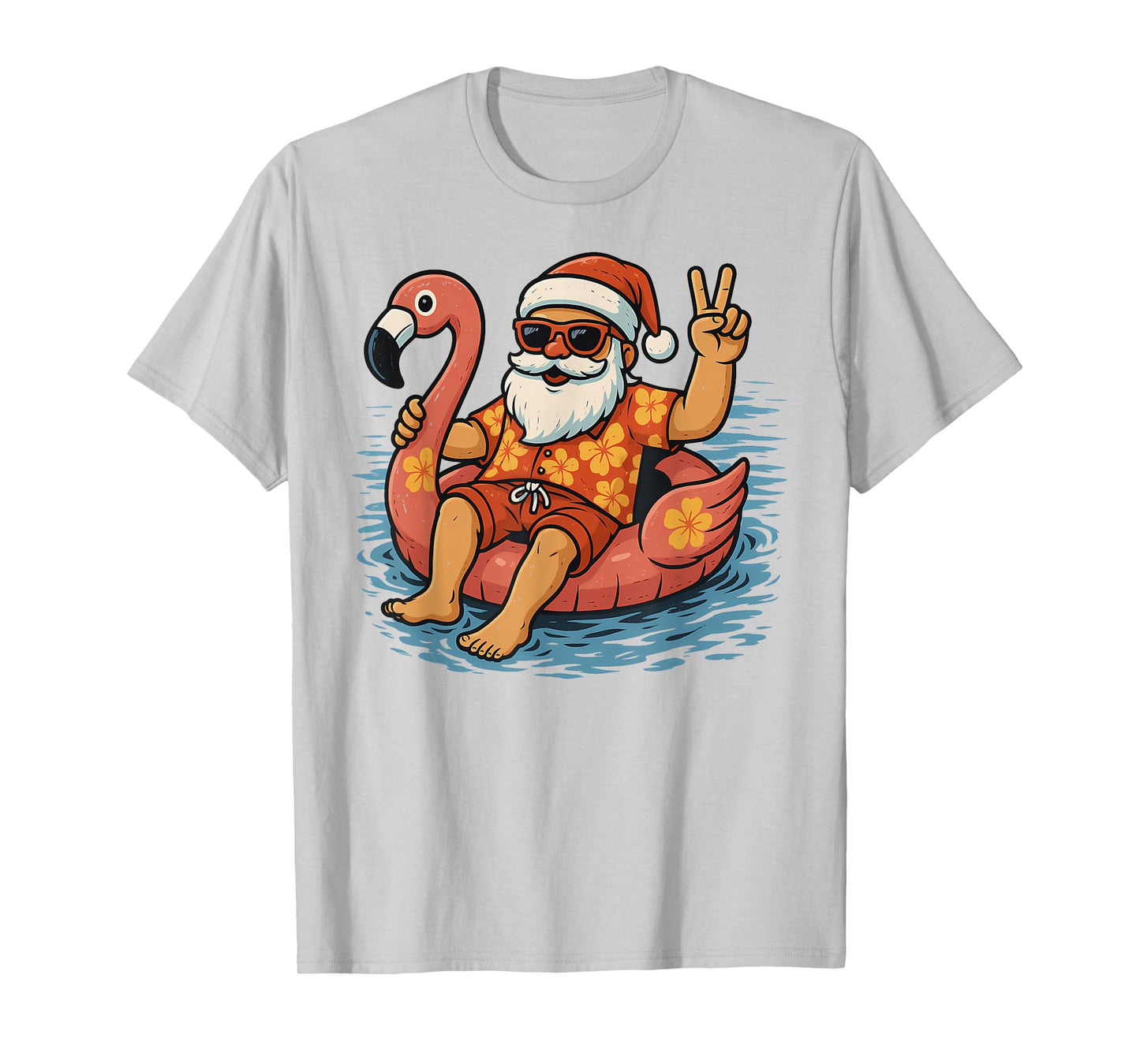 Christmas In July Santa Flamingo Summer Xmas Boys Kids T-Shirt