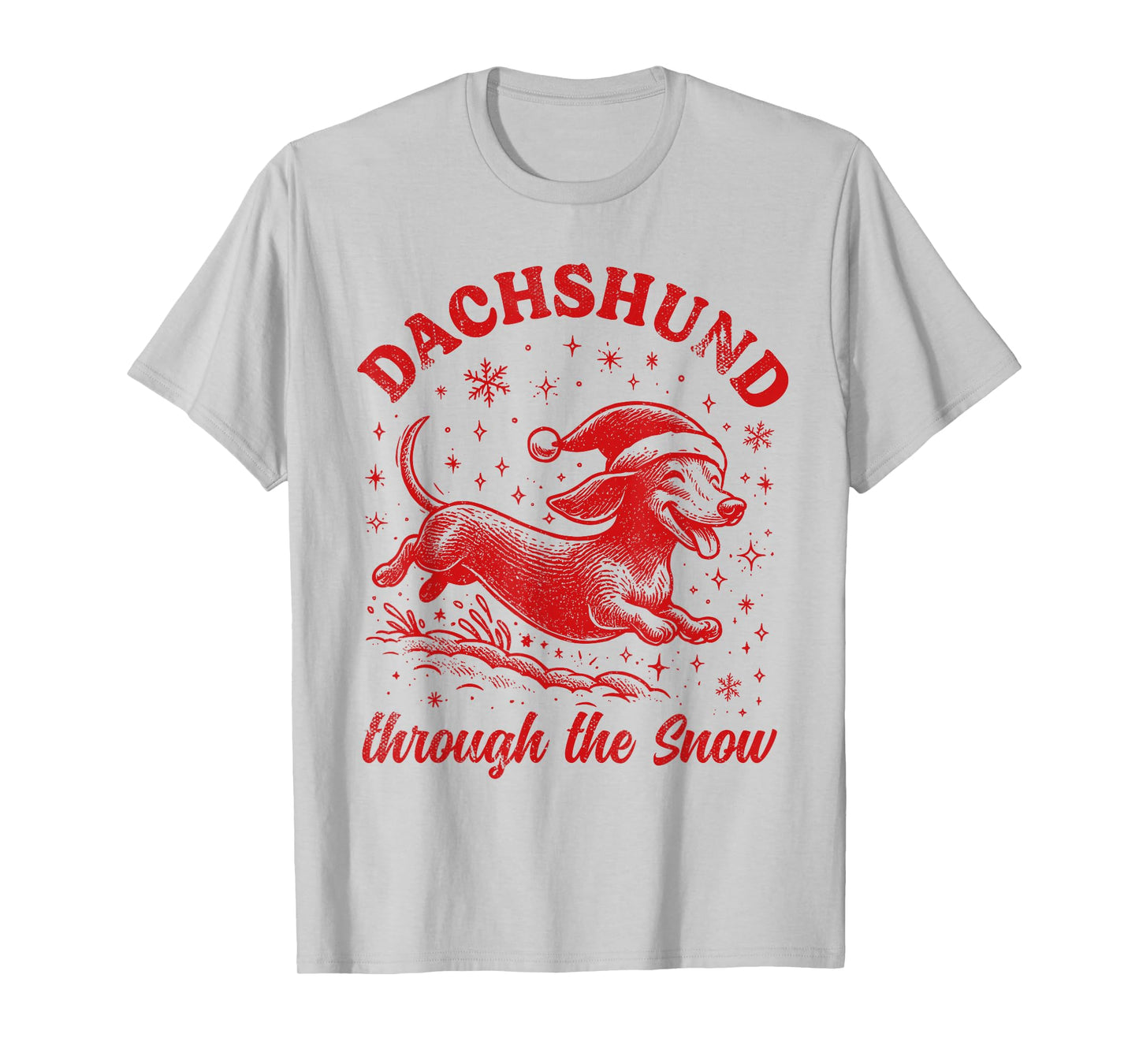 Funny Dachshund Christmas Wiener Dog Cute Doxie Lover X-Mas T-Shirt