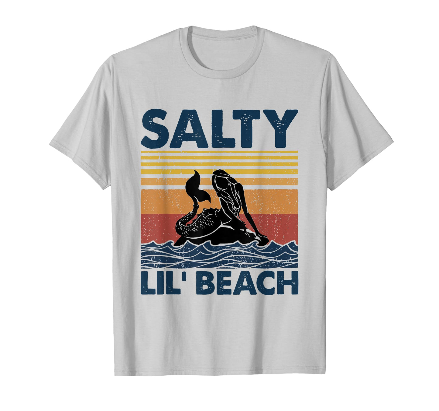 Mermaid Salty Lil' Beach Vintage Funny T-Shirt