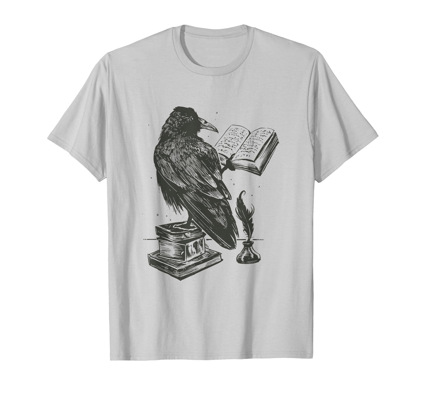 Black Bird Raven Book Lovers Men Women Graphic Tshirt T-Shirt