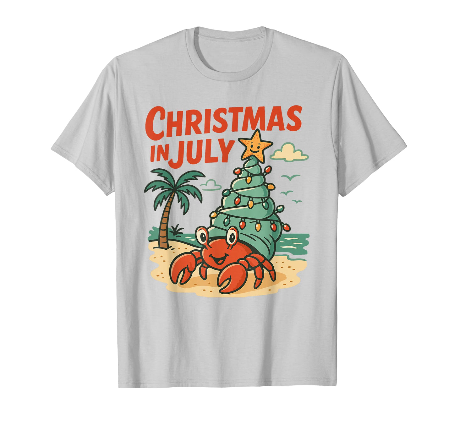 Christmas In July Women Men Kids Hermit Crab Summer Xmas T-Shirt