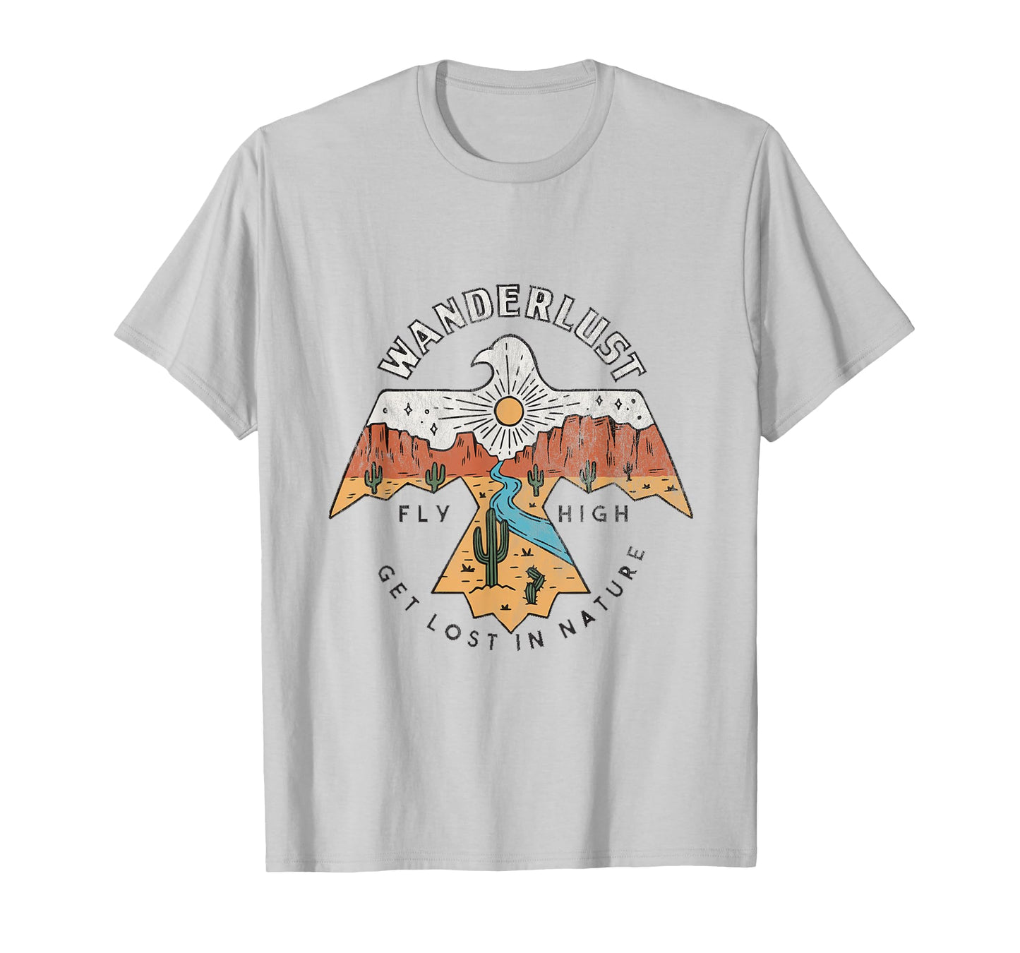 Arizona Wanderlust Thunderbird,Desert Vibes Retro T-Shirt