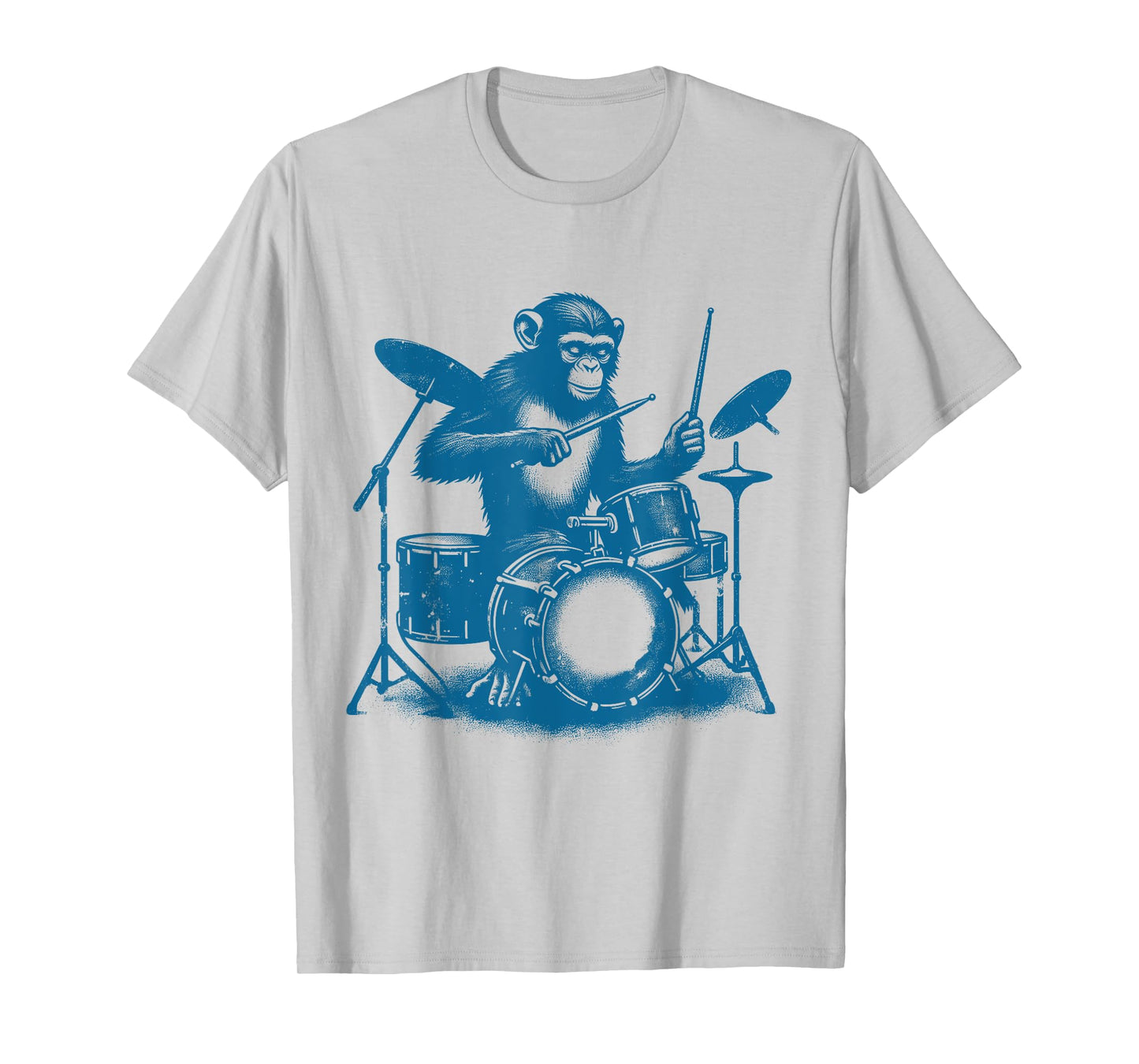Who Love Drummer Drums Drums Drummer Monkey Playing Drums Vintage Art Monkey On Drums T-Shirt