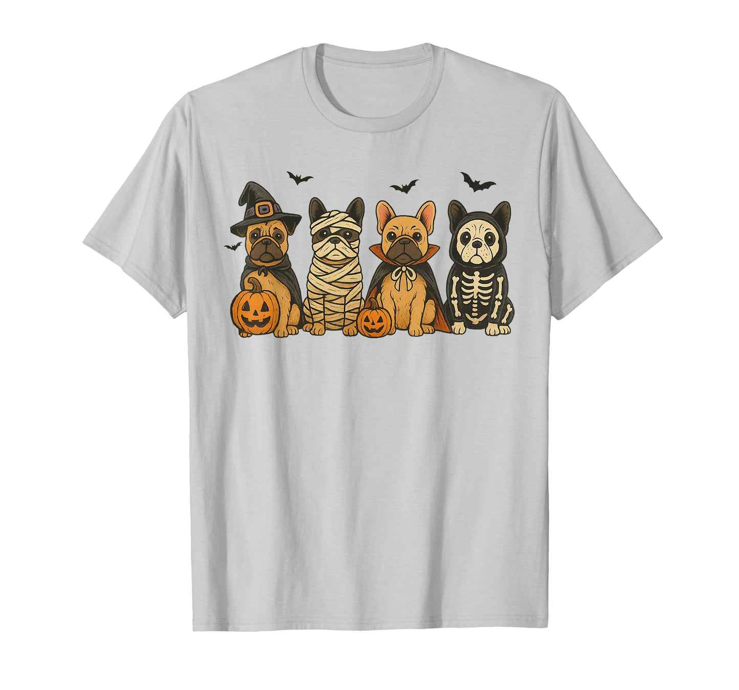 Cute French Bulldog Halloween Costume Frenchie Dog Ghost T-Shirt