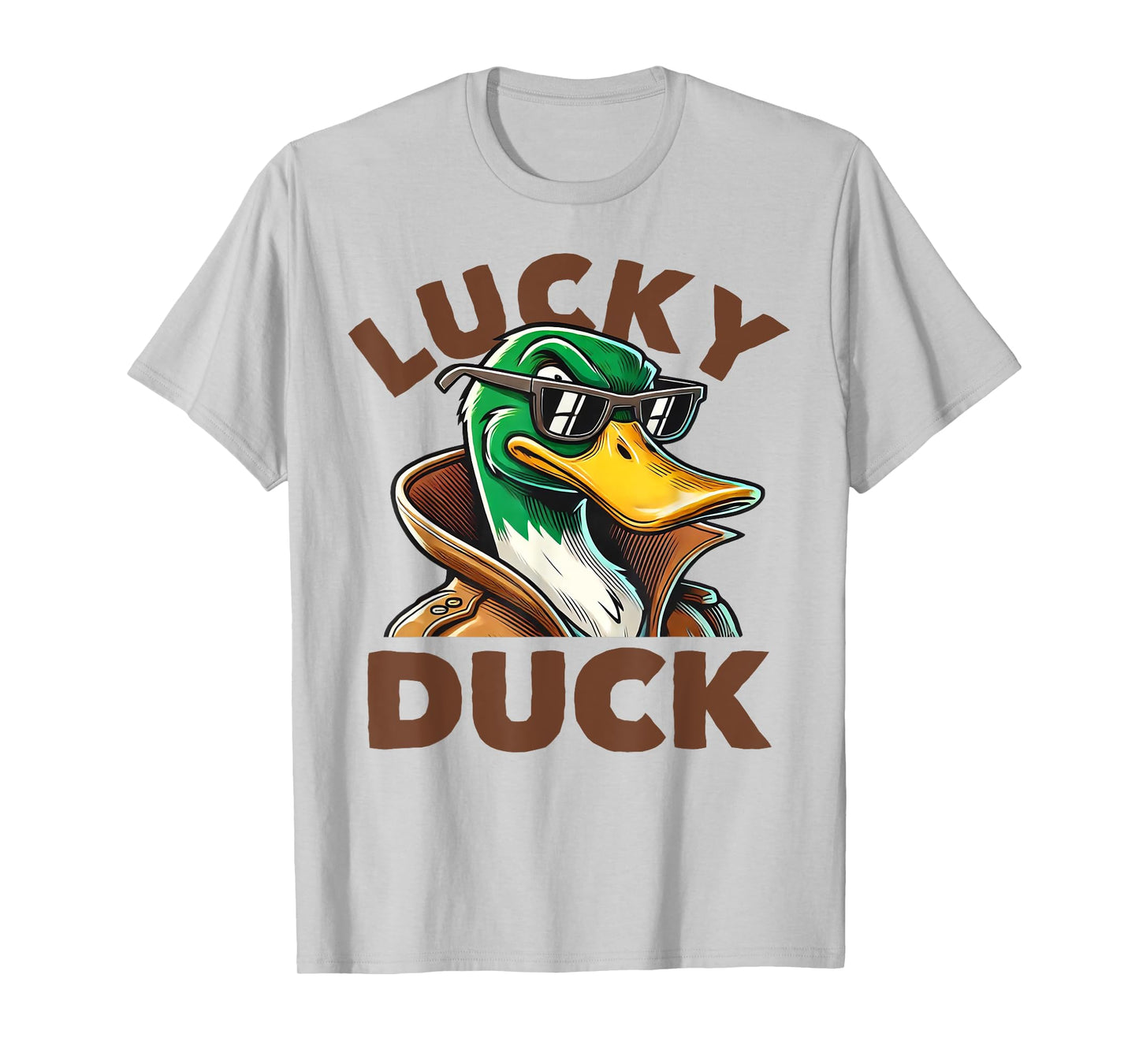 Lucky Duck Mallard Duck With Sunshades Men Boys Funny T-Shirt