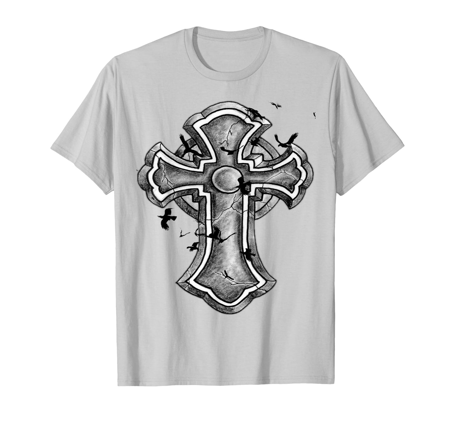 Christian Cross T-Shirt - Cool Strong Cross with Birds T-Shirt