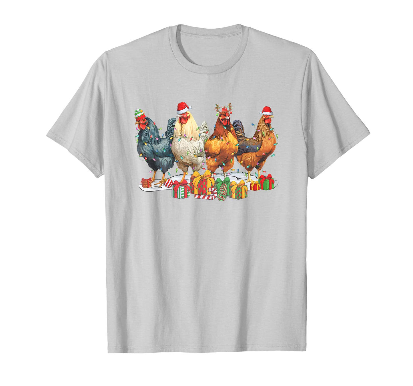 Retro Vintage Christmas Chickens Xmas Farm Holiday Women T-Shirt