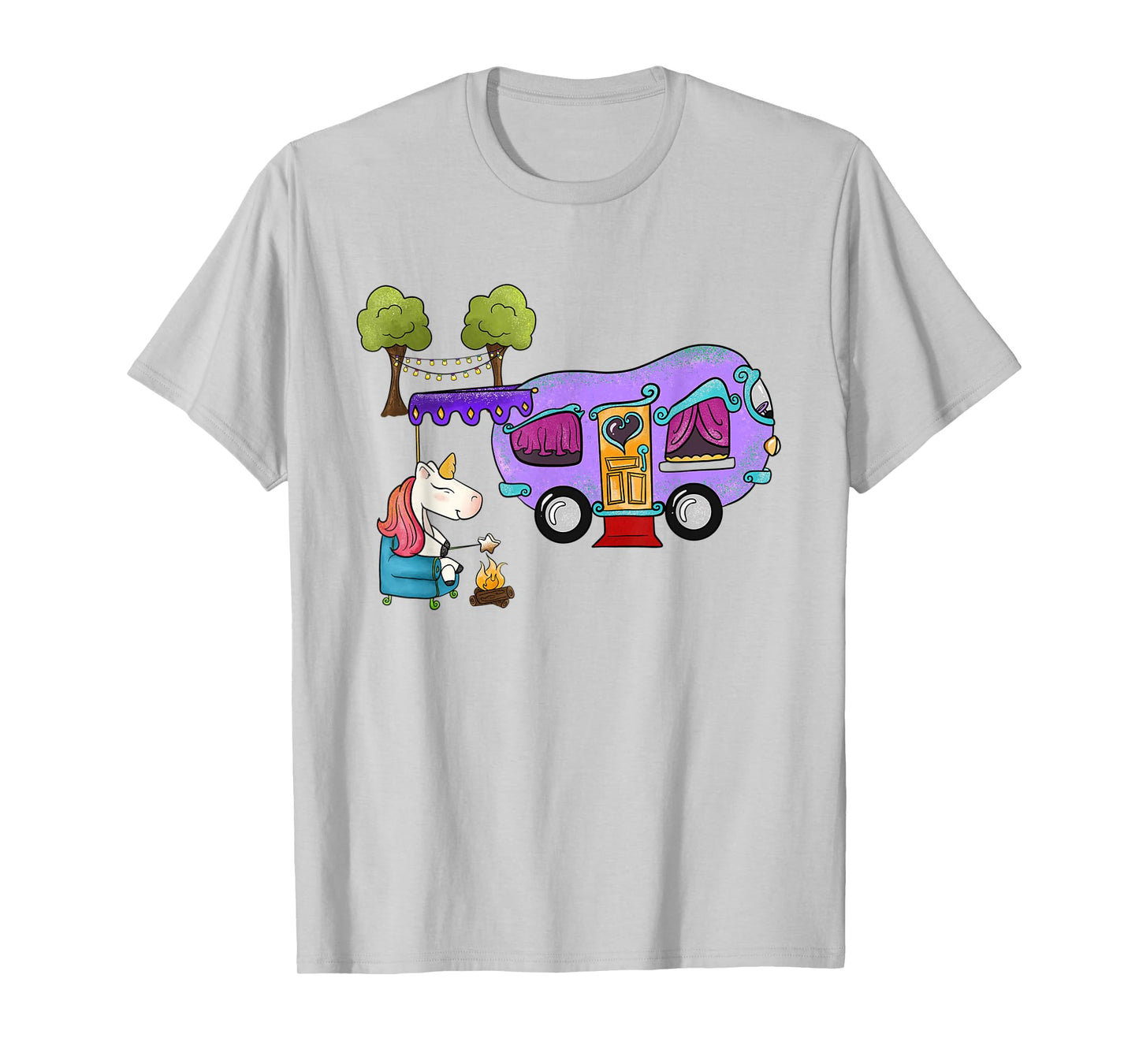 Funny Glamping Bougie Camping Unicorn T-Shirt