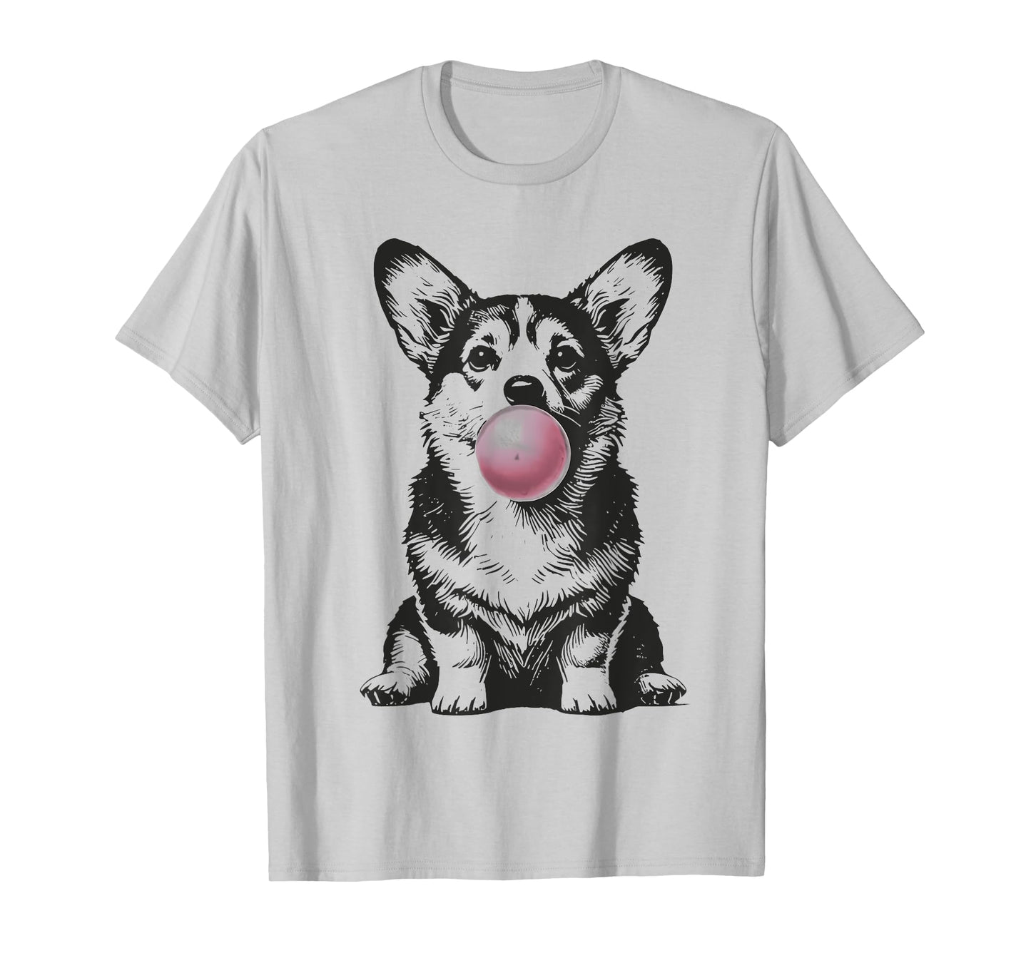 Corgi Blowing Bubble Gum Funny Dog Cartoon Meme T-Shirt