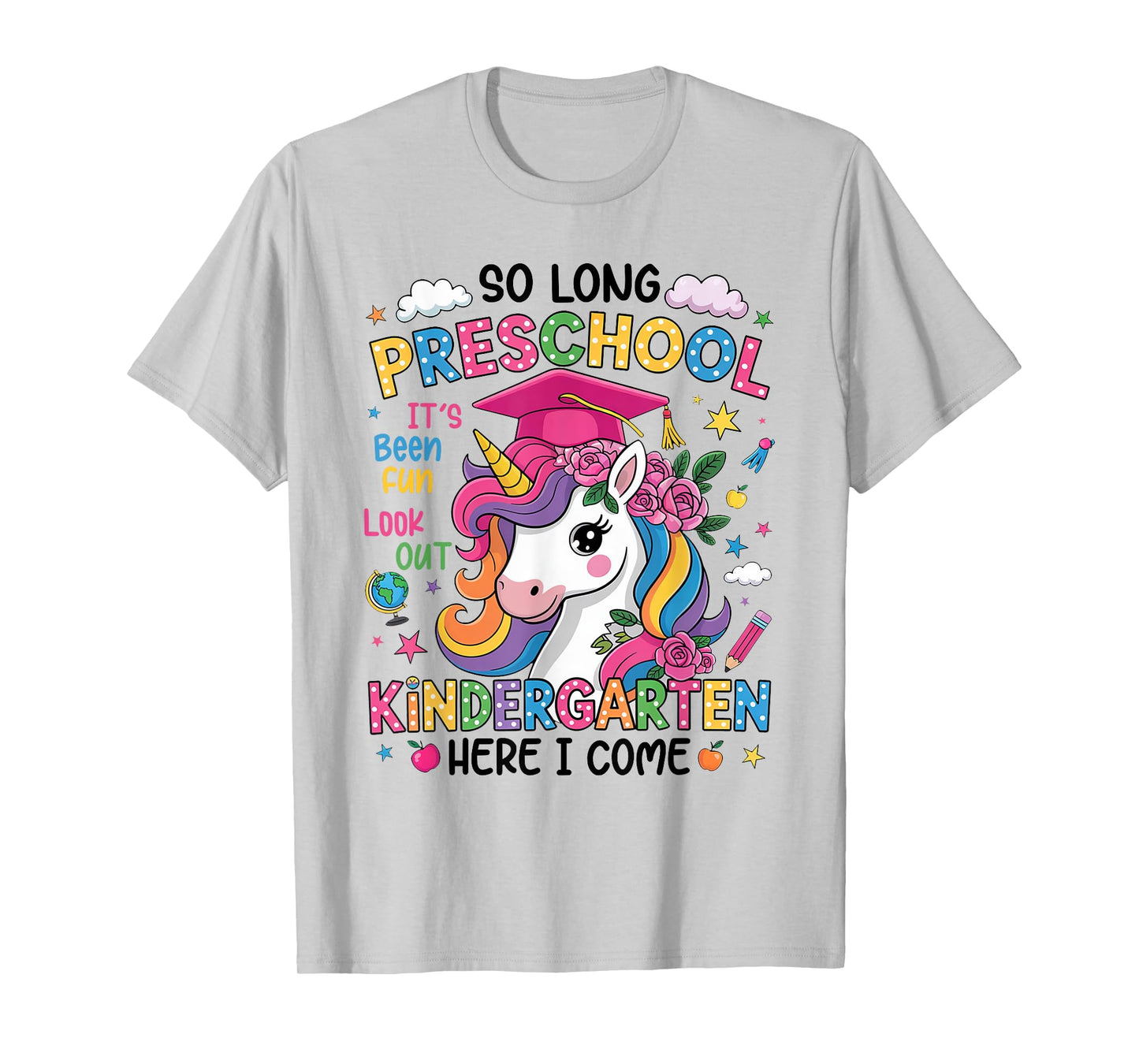 Kids So Long Preschool Graduation Graduate Unicorn Kids T-Shirt