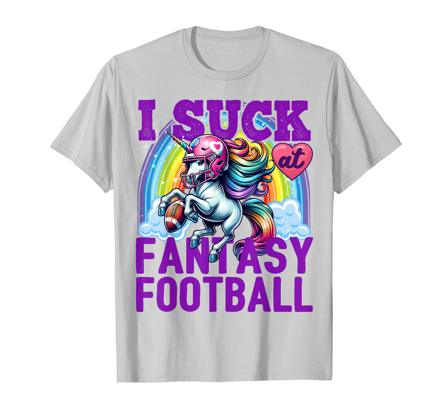 I Suck at Fantasy Football Unicorn Rainbow Loser Men T-Shirt