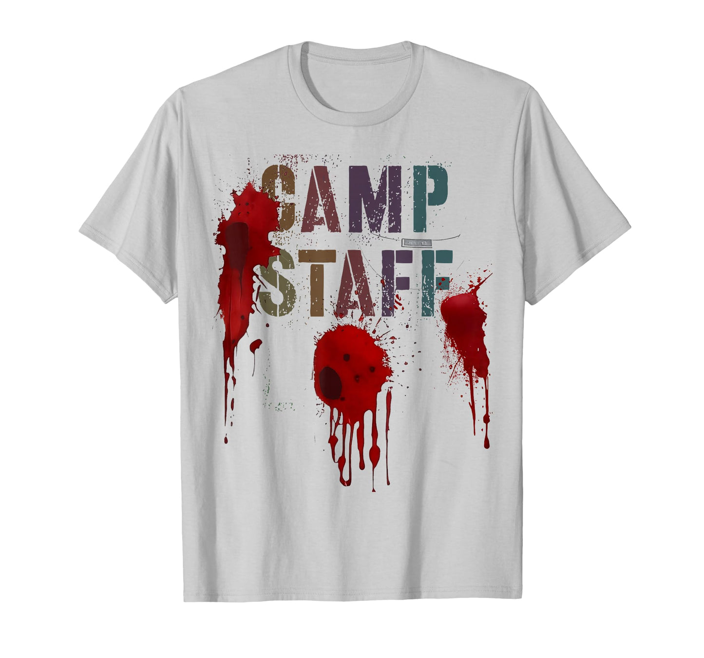 Funny CAMP STAFF Summer Campsite Camping Horror Bloody Meme T-Shirt