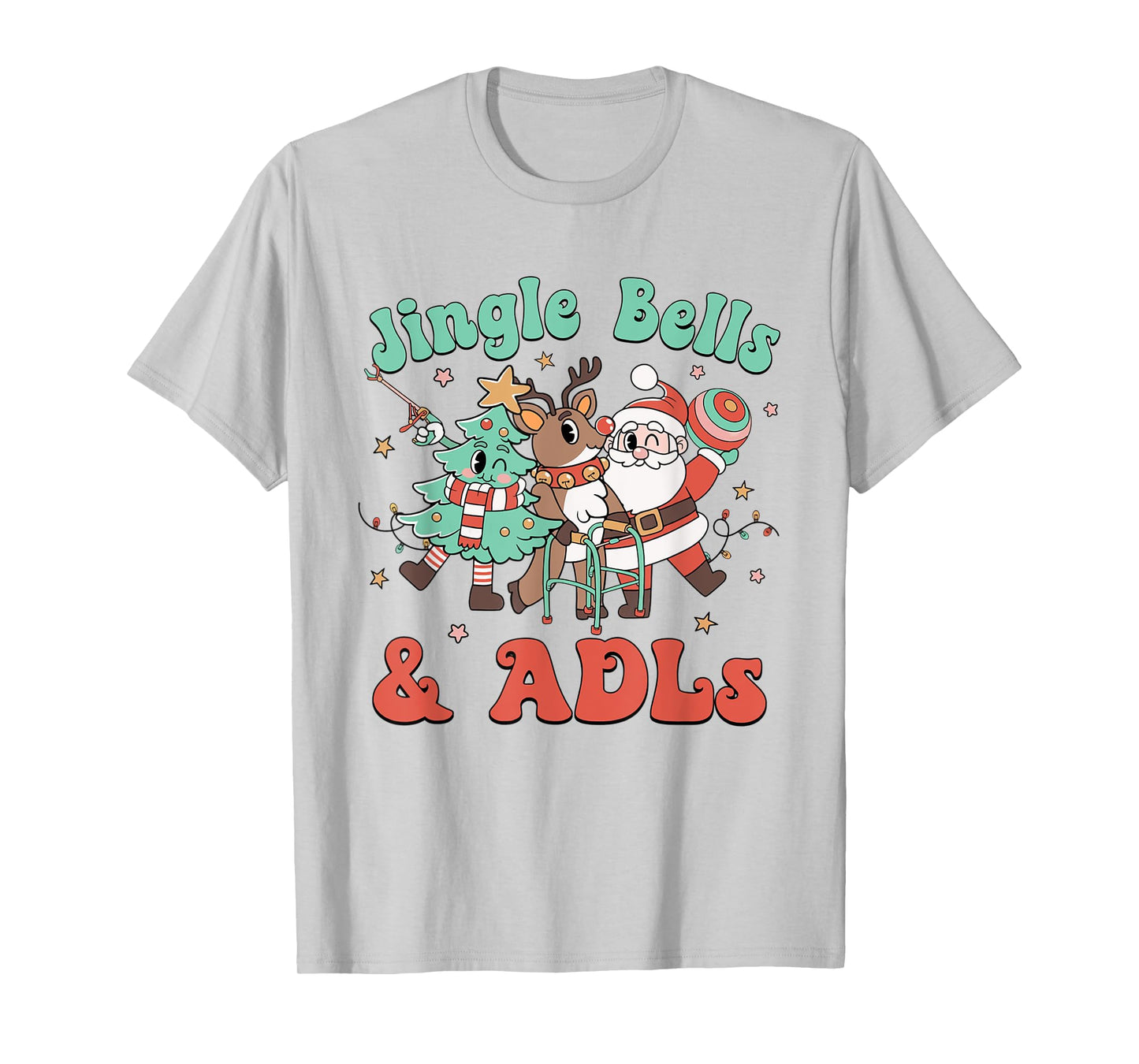 Occupational Therapy Christmas Reindeer Santa ADLS New OT T-Shirt