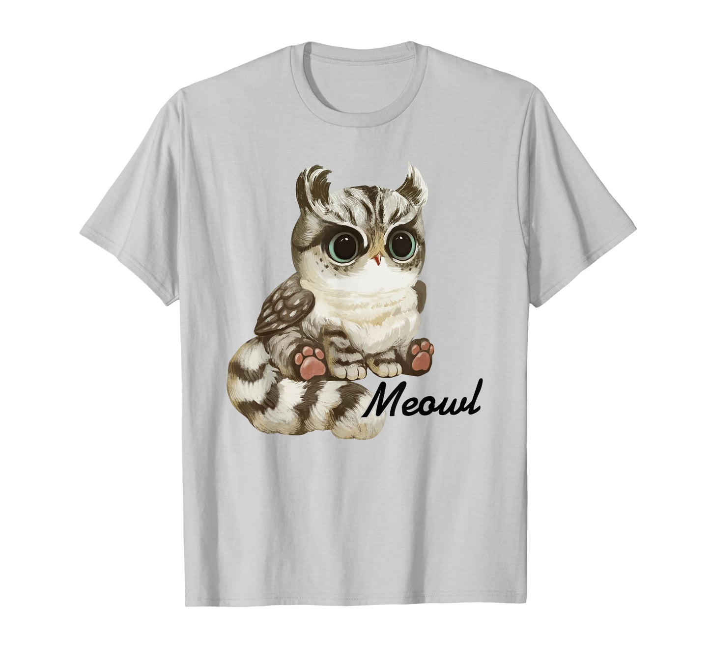 Meowl Cat Owl Animals Yellow Eyes Cute Funny Men Women T-Shirt