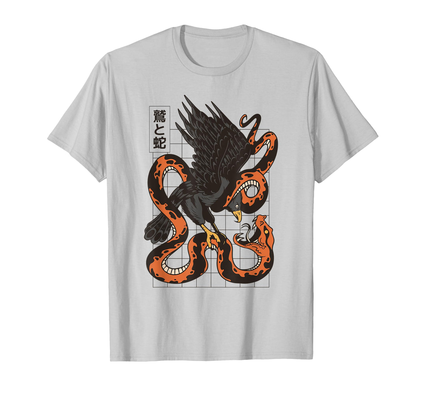 Eagle Fighting Snake Japanese Vaporwave Asian Inspired T-Shirt