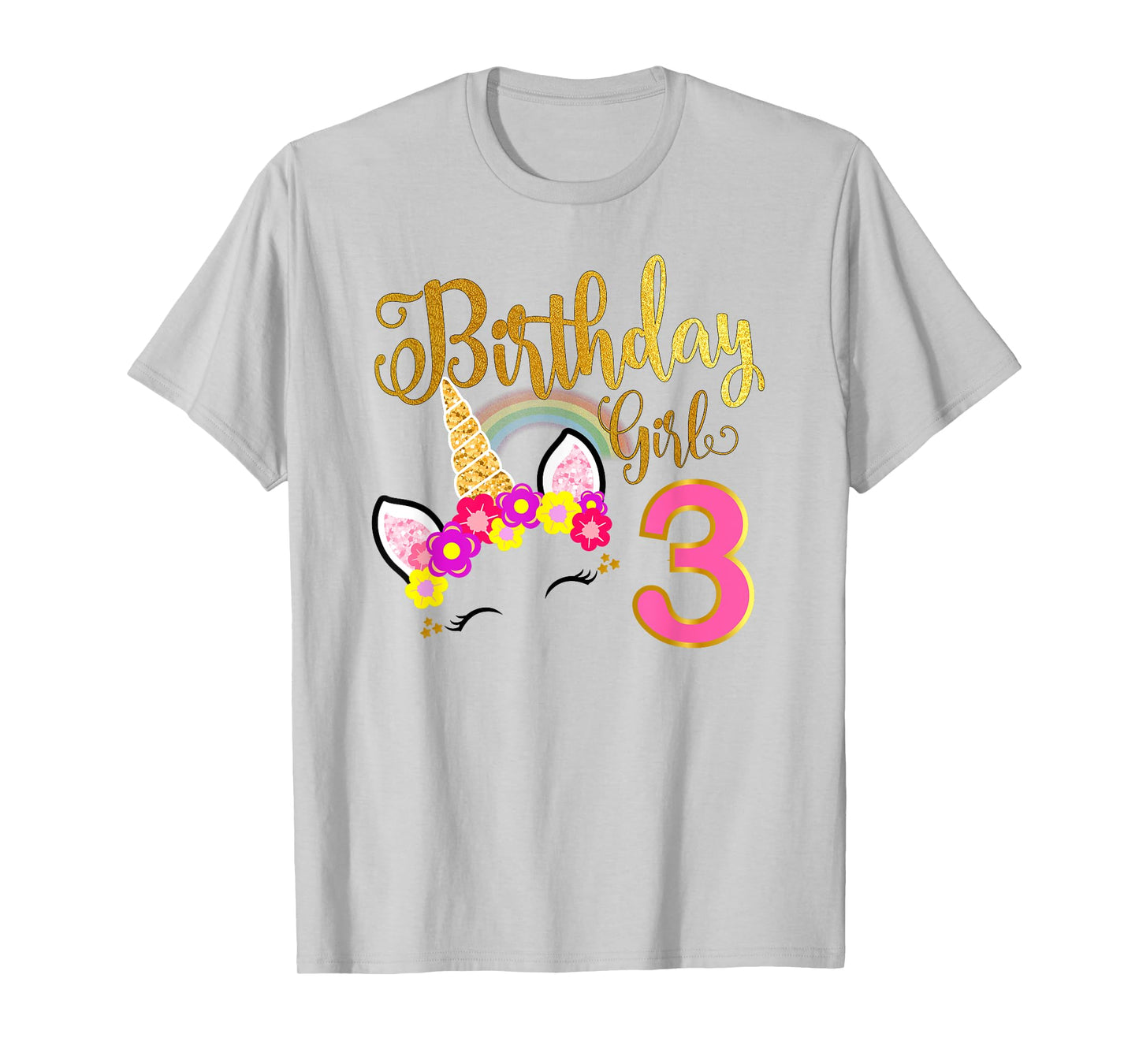 I'm 3rd the Birthday for Girl Unicorn 3 year old Birthday T-Shirt