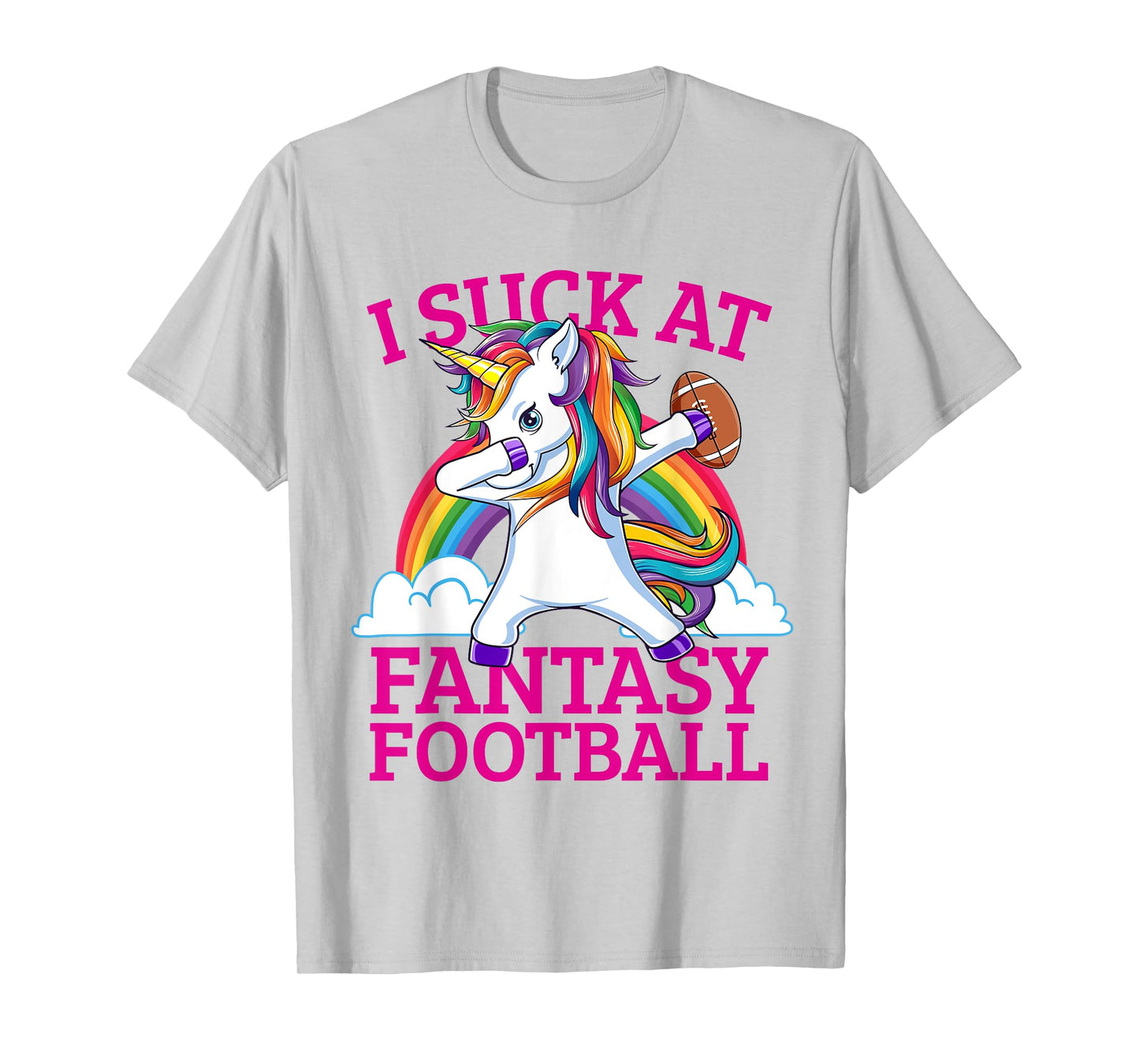 Funny I Suck At Fantasy Football Dabbing Unicorn Loser T-Shirt