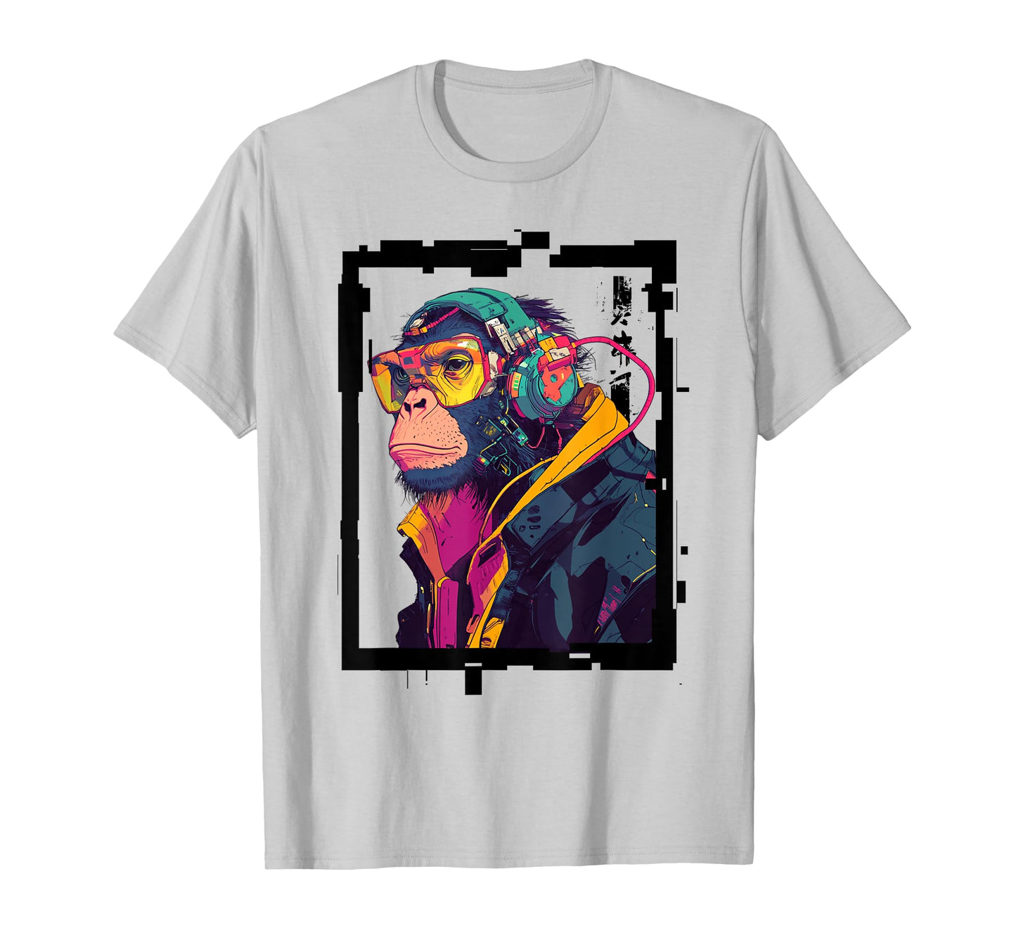 Cyberpunk Monkey Japanese Techwear T-Shirt