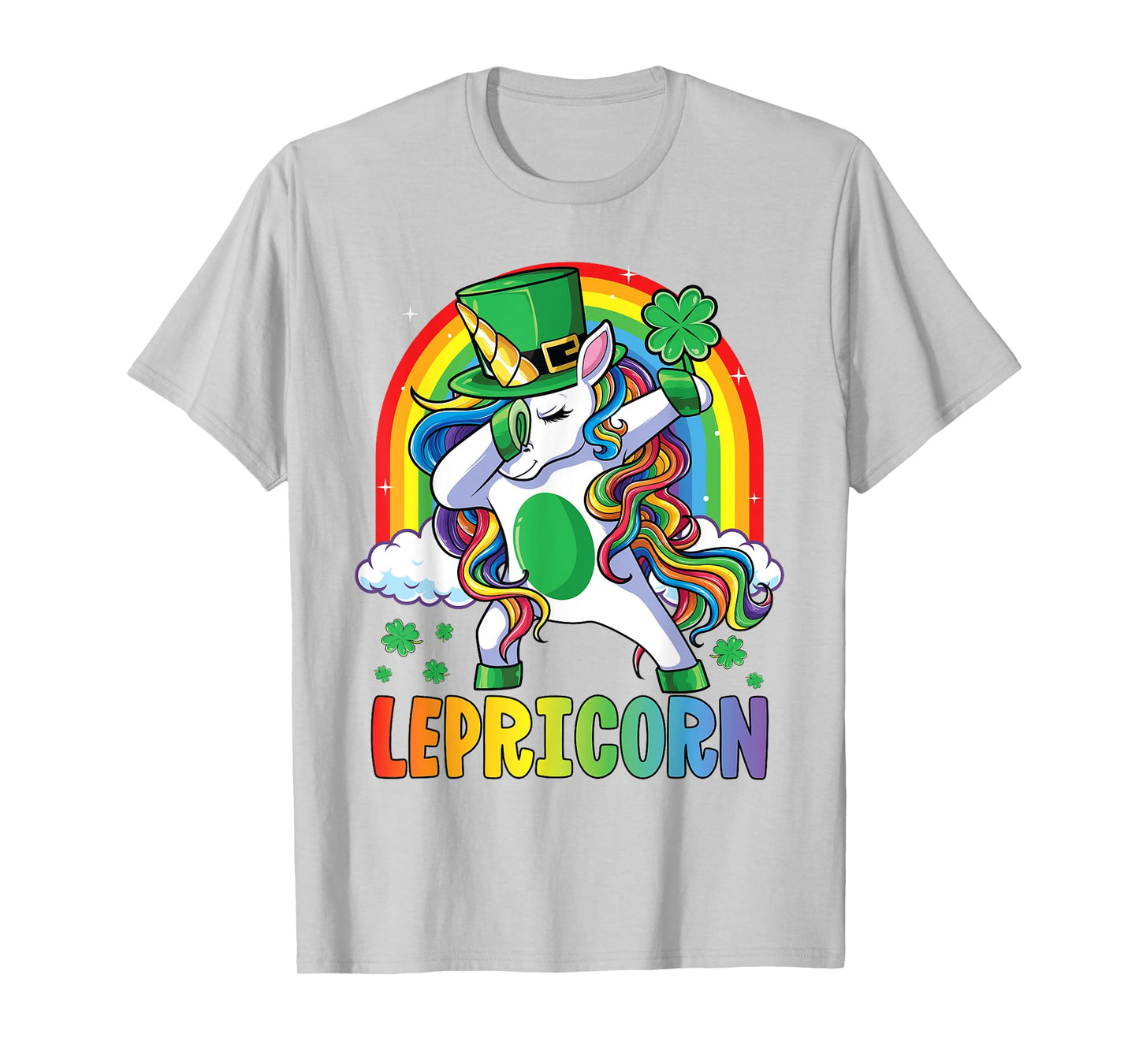 St Patricks Day Shirt Girls Dab Unicorn Leprechaun Lepricorn T-Shirt