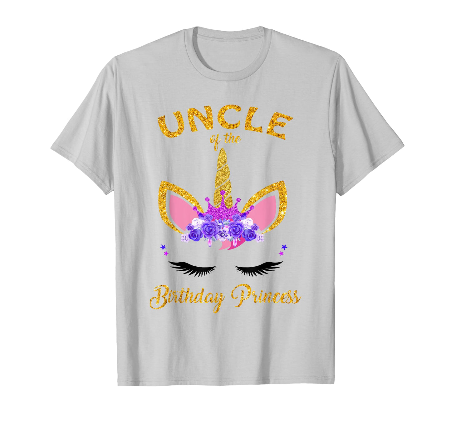 Uncle Of The Unicorn Birthday Princess Birthday Girl Party T-Shirt