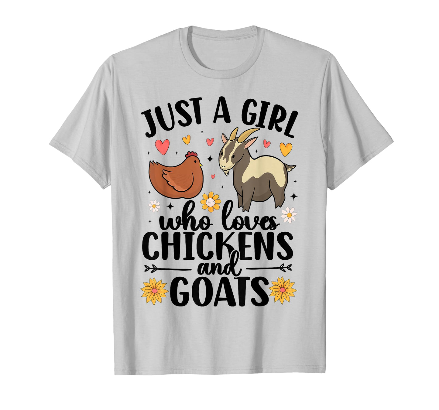 Just A Girl Who Loves Chicken and Goats Farming Farmer Women T-Shirt