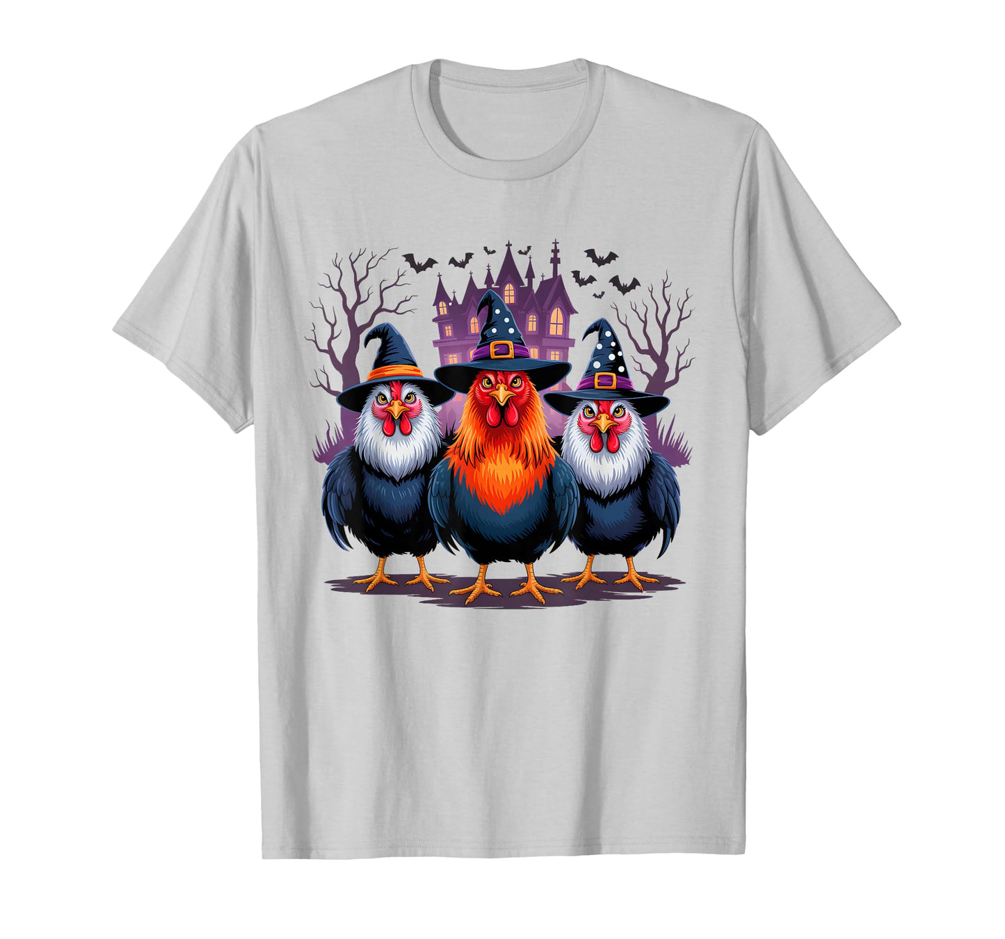 Funny Halloween Chicken Witch Spooky Season Women Men Farmer T-Shirt