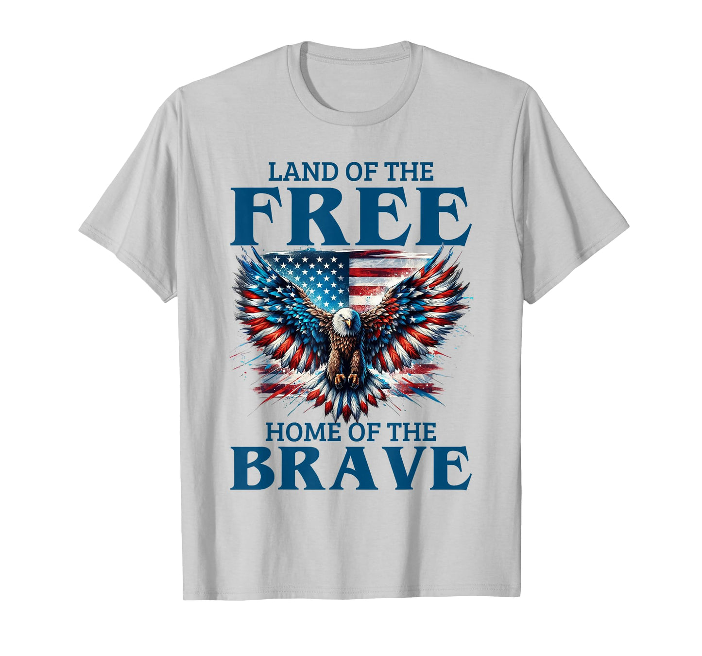 Land Of The Free Home Of The Brave Eagle Usa Vintage Flag T-Shirt