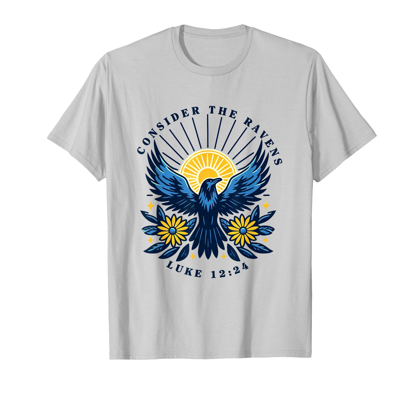 Retro Luke 12:24 Consider The Ravens Christian Bible Verse T-Shirt