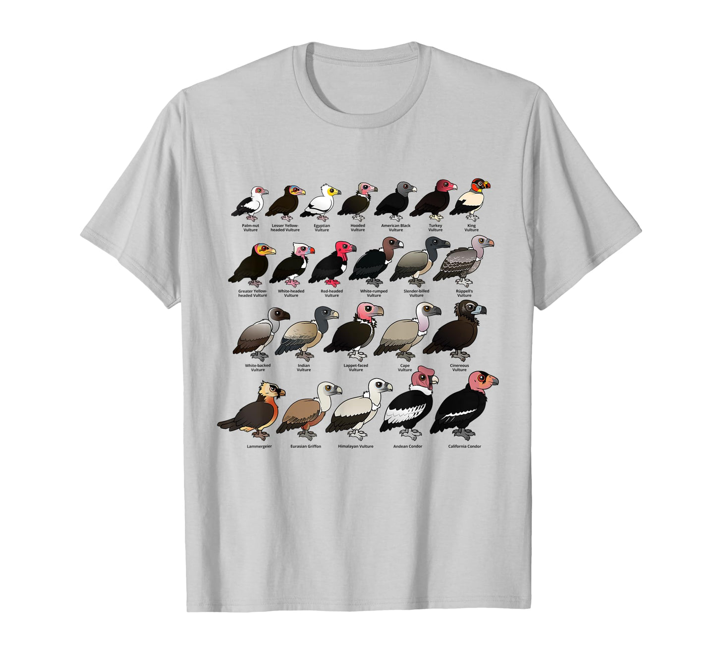 Every Vulture Cute Cartoon Bird T-Shirt | World Vultures