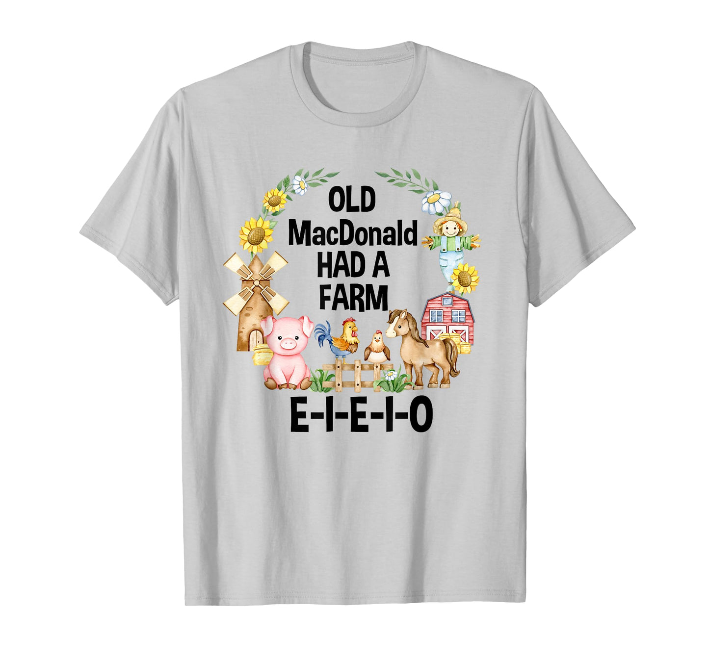 Toddler Kids Old MacDonald Had a Farm E-I-E-I-O Nursery Song T-Shirt