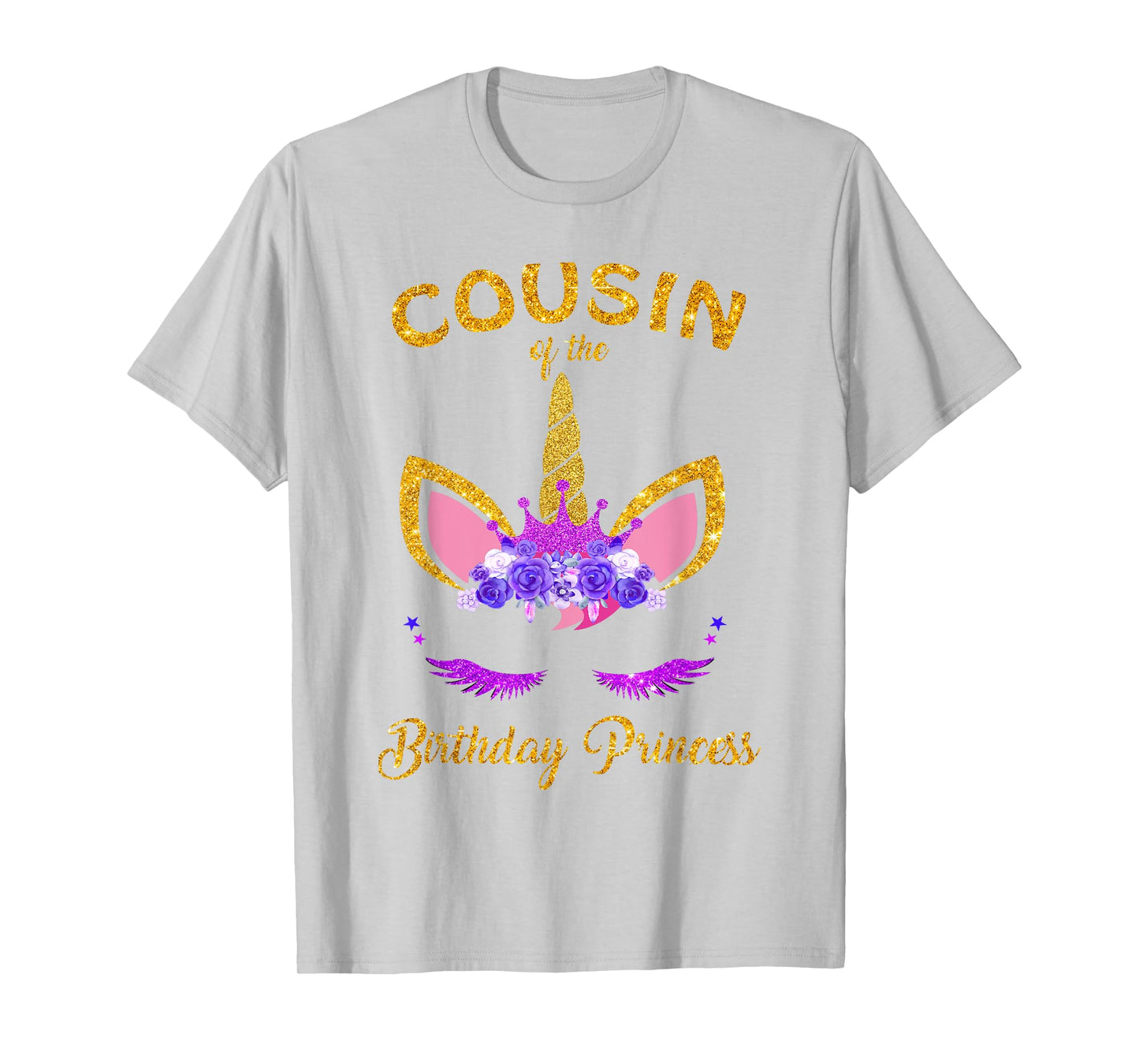 Cousin Of The Birthday Princess Unicorn Birthday Girl T-Shirt