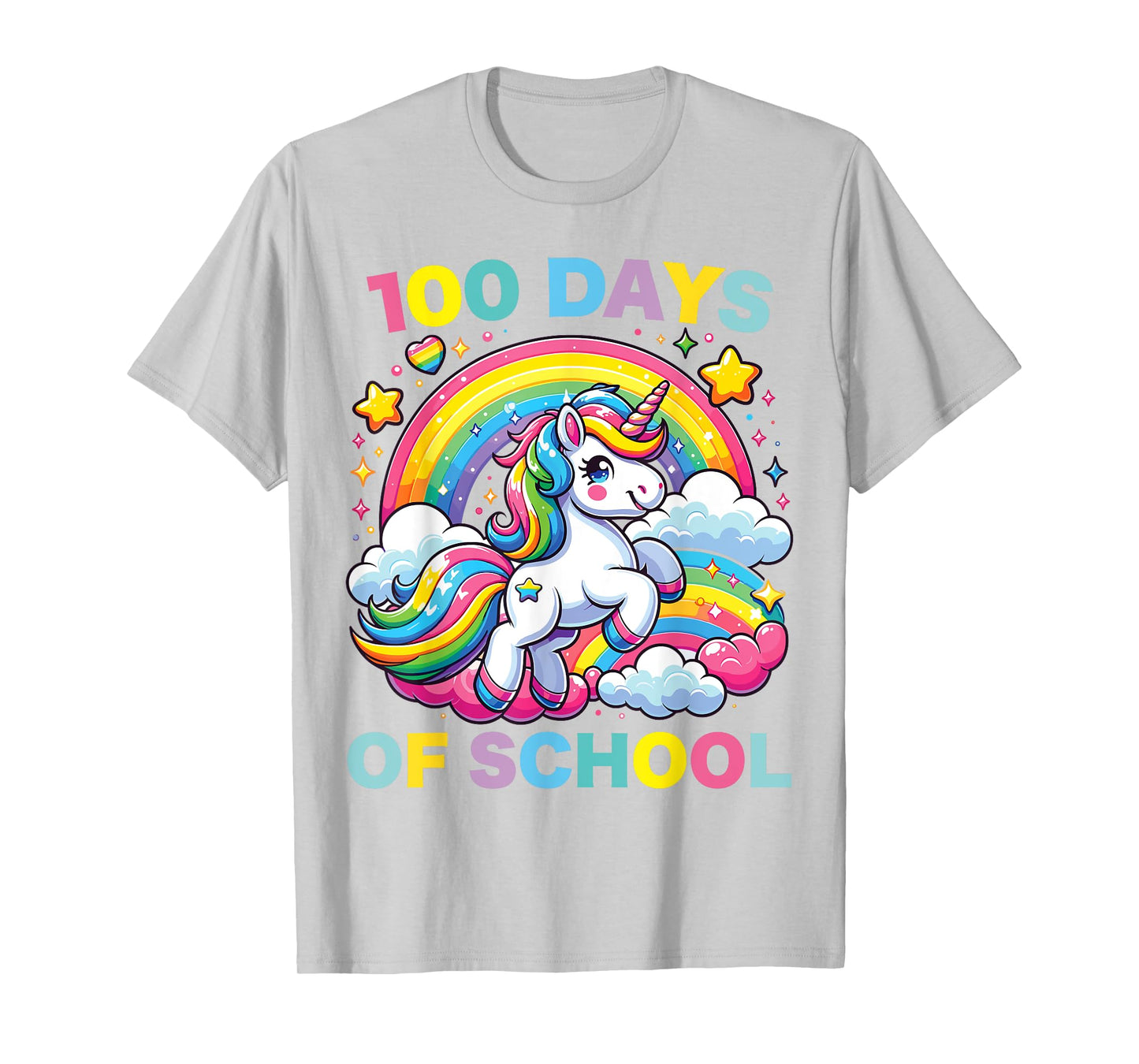 100 Days of School Unicorn Girls Teacher 100th Day of School T-Shirt