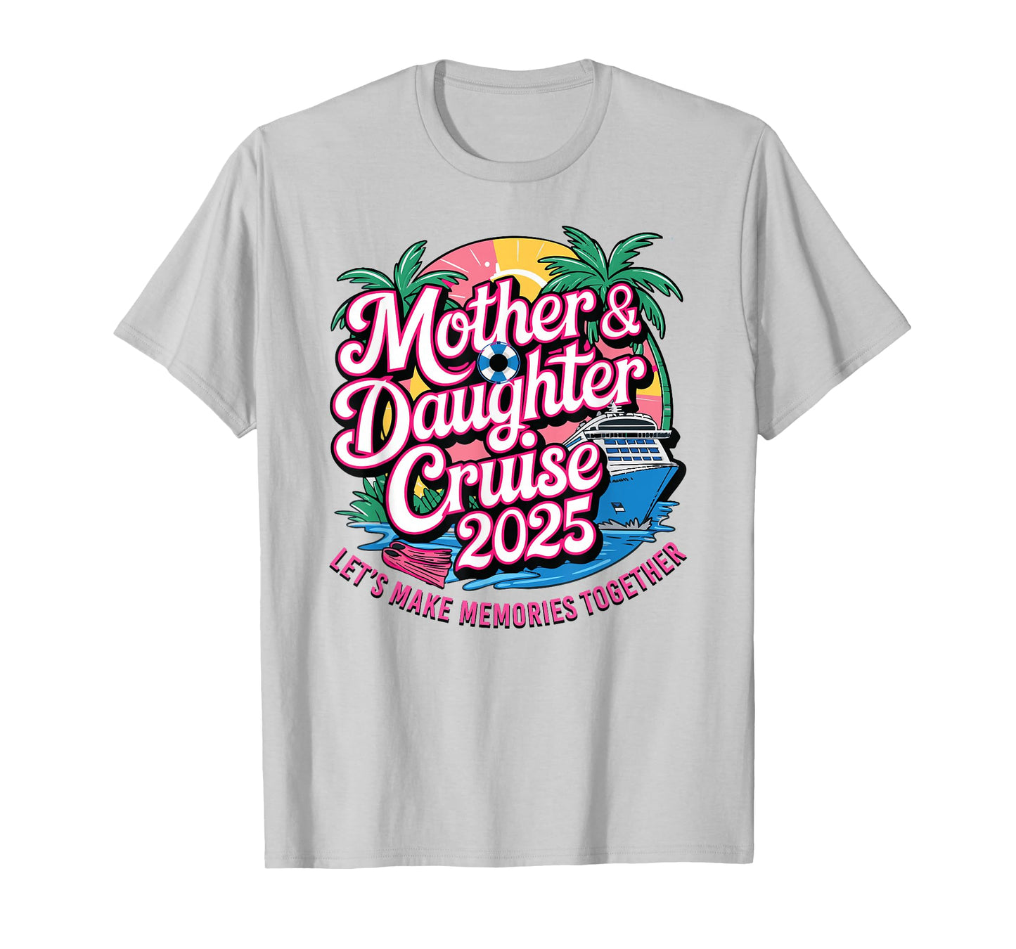 Cruise Squad Friend Family Matching Group Reunion Mother Daughter 1st Cruise 2025 Girls Trip Unisex-Child Blue Small Tropical Crew Neck Short Sleeve T-Shirt