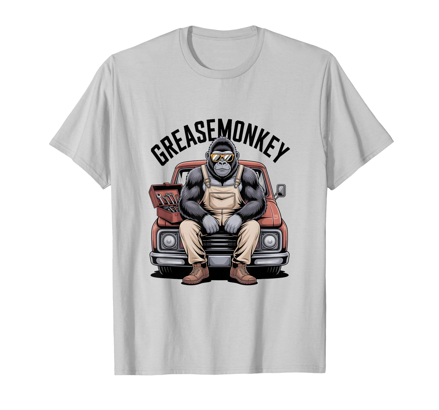 Greasemonkey Gorilla Retro Mechanic Garage Monkey Graphic T-Shirt