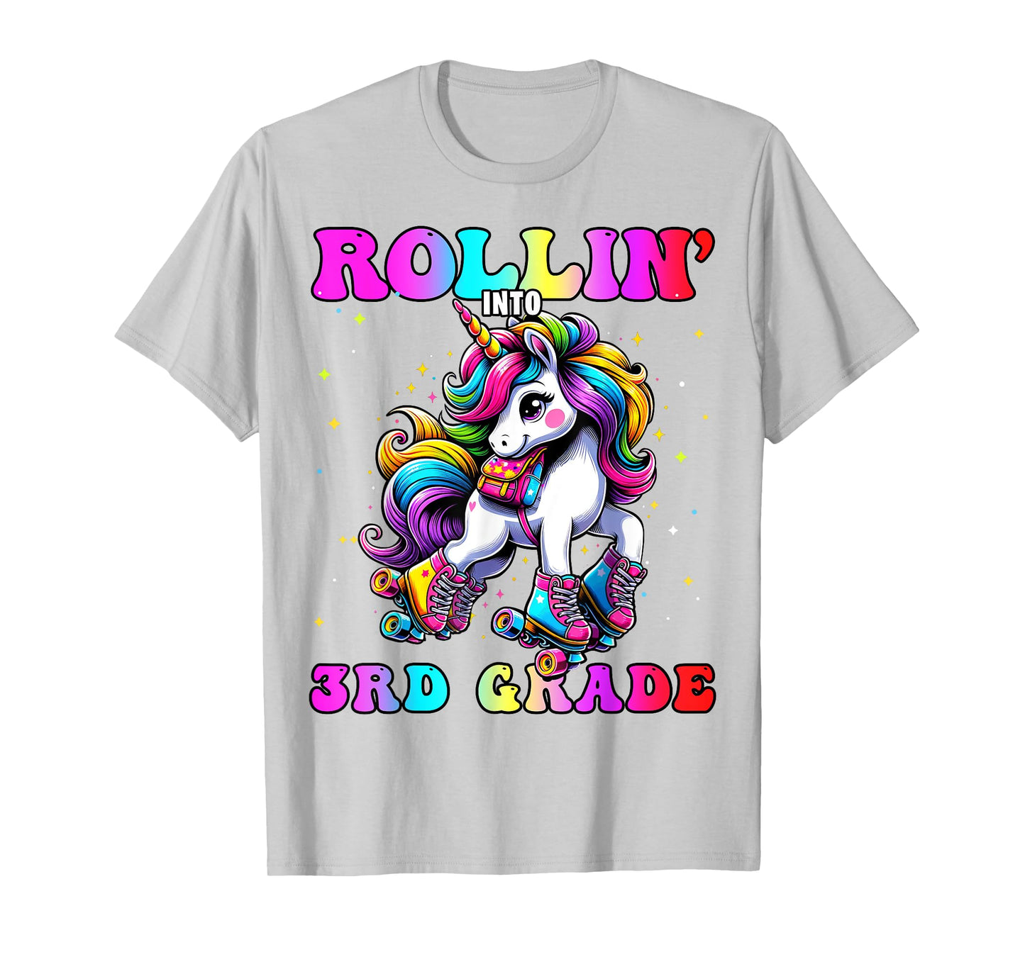 3rd Grade Back To School First Day Girl Rollin Unicorn T-Shirt