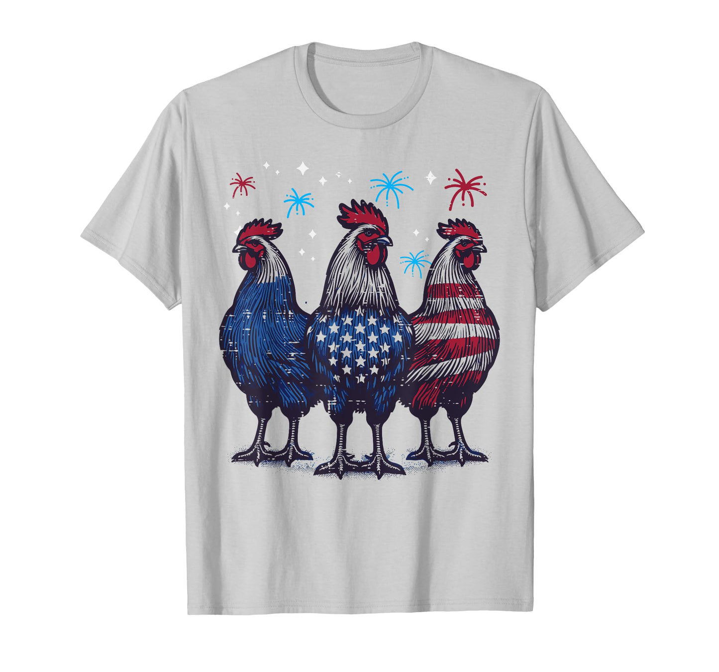 4th Of July Chickens Independence Patriot Men Women Kids T-Shirt