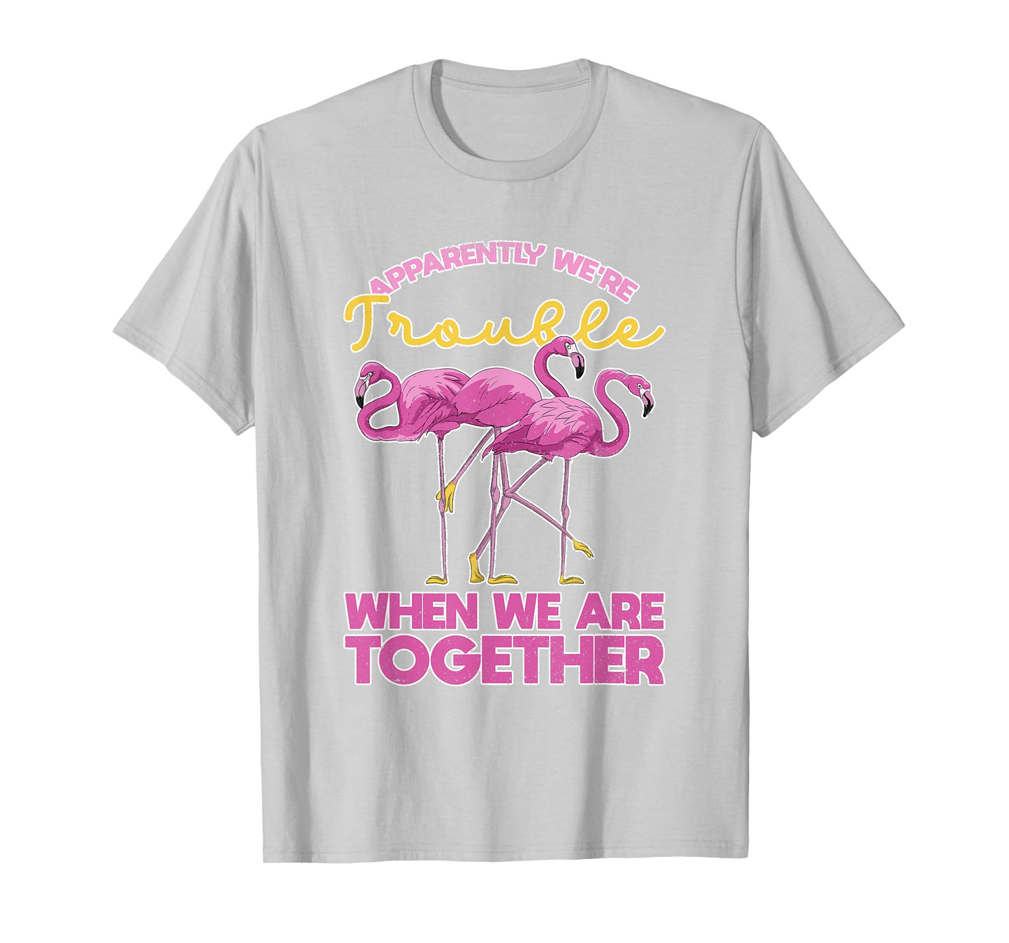 Apparently Were Trouble When We Are Together Funny Flamingo T-Shirt