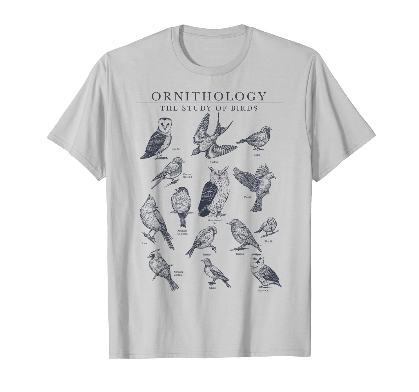 Ornithology The Study Of Birds Sketch T-Shirt