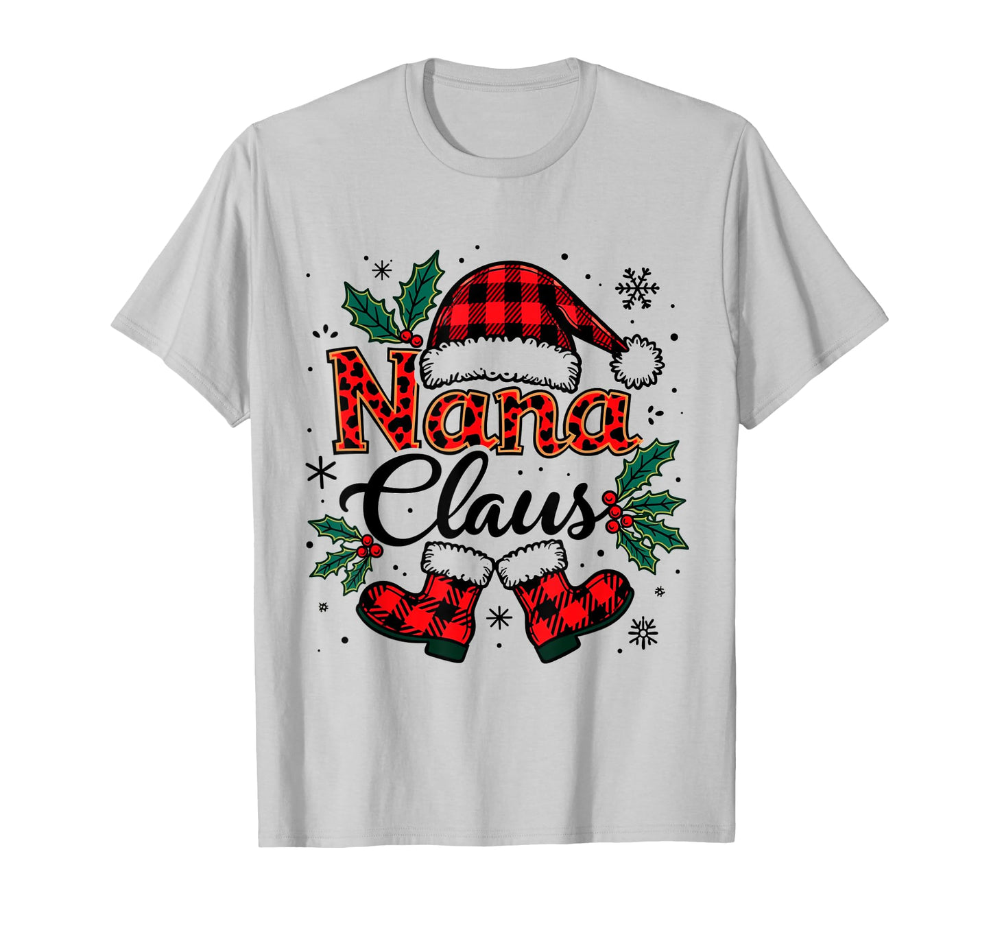 Nana Claus Santa Hat Christmas lights family Xmas Men Women T-Shirt