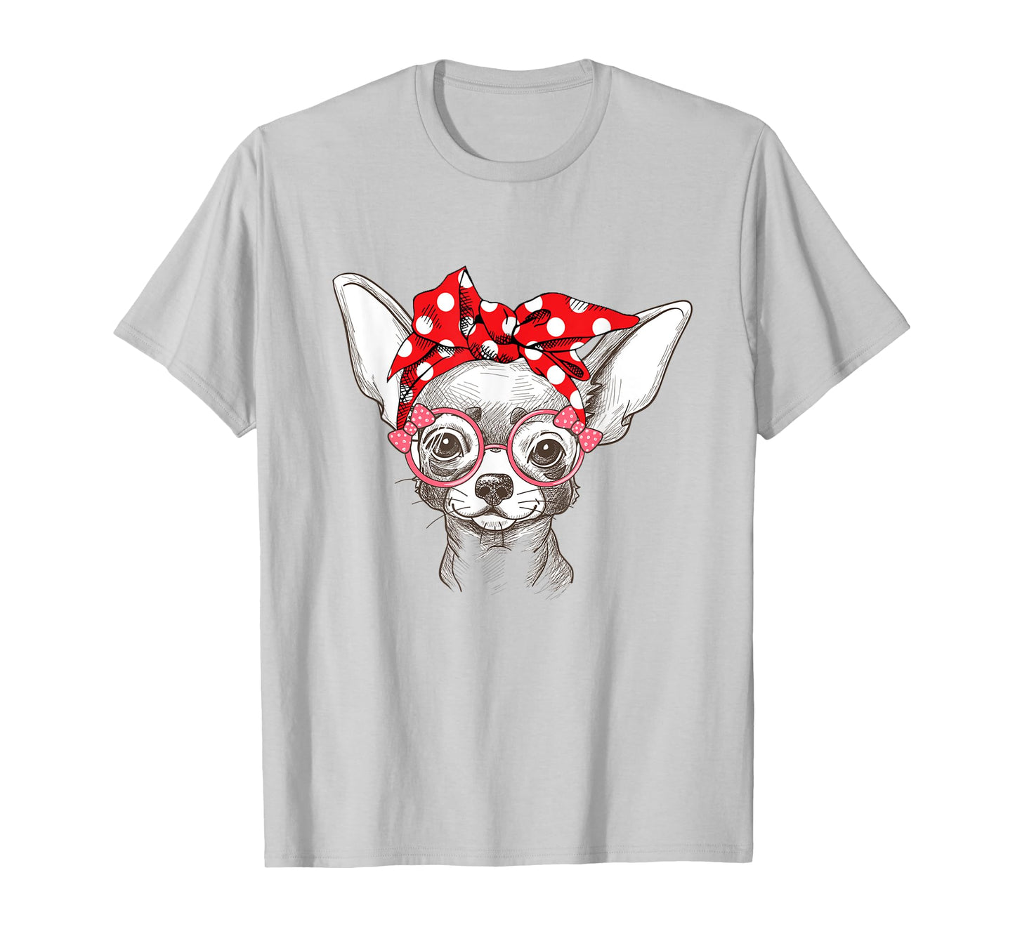 Funny Cute Chihuahua Mom Wears Bandana T-shirt