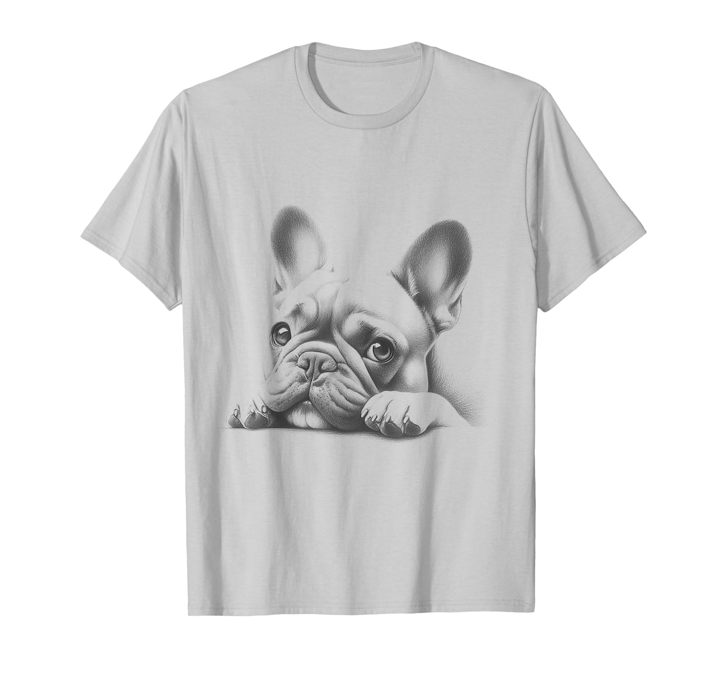 French Bulldog Peeking Frenchie Art Design For Men And Women T-Shirt
