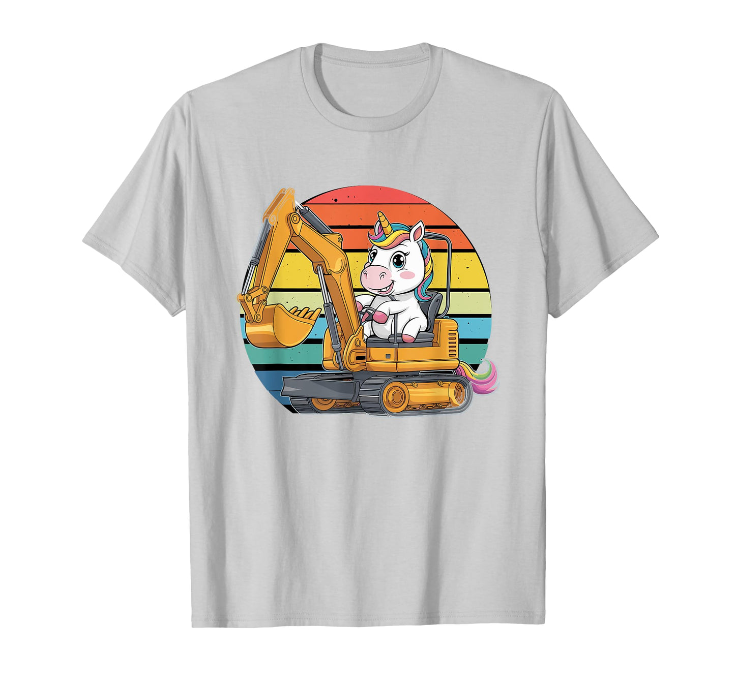 Retro Unicorn Excavator Operator Construction Excavators T-Shirt