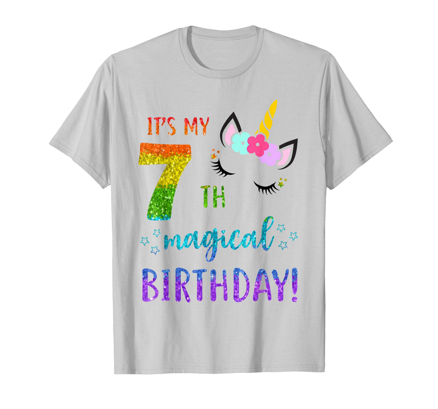 It's My Magical 7th Birthday Shirt 7 Years Old Bday Girl T-Shirt