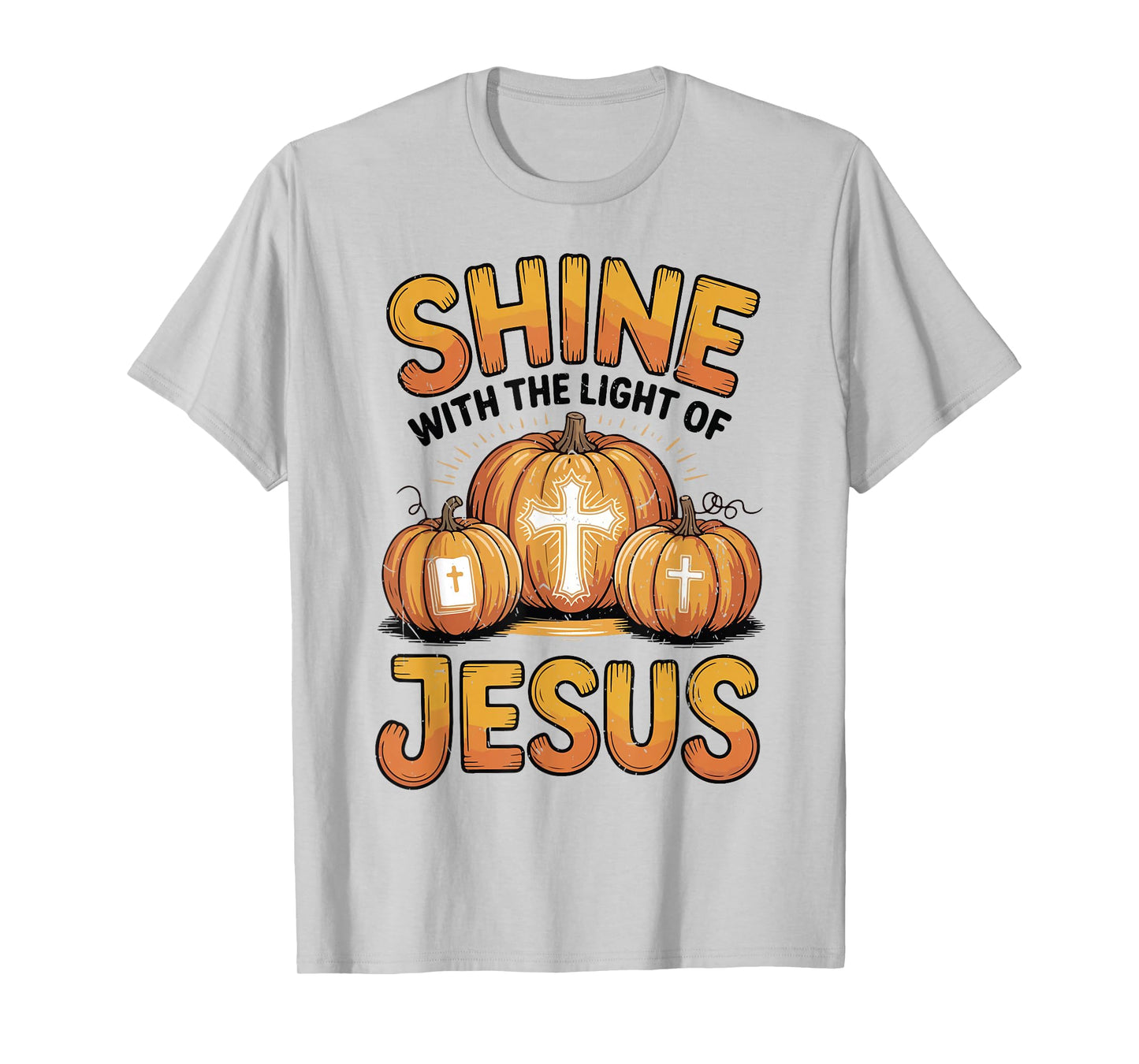 Kids Shine with The Light of Jesus Funny Christian Halloween T-Shirt