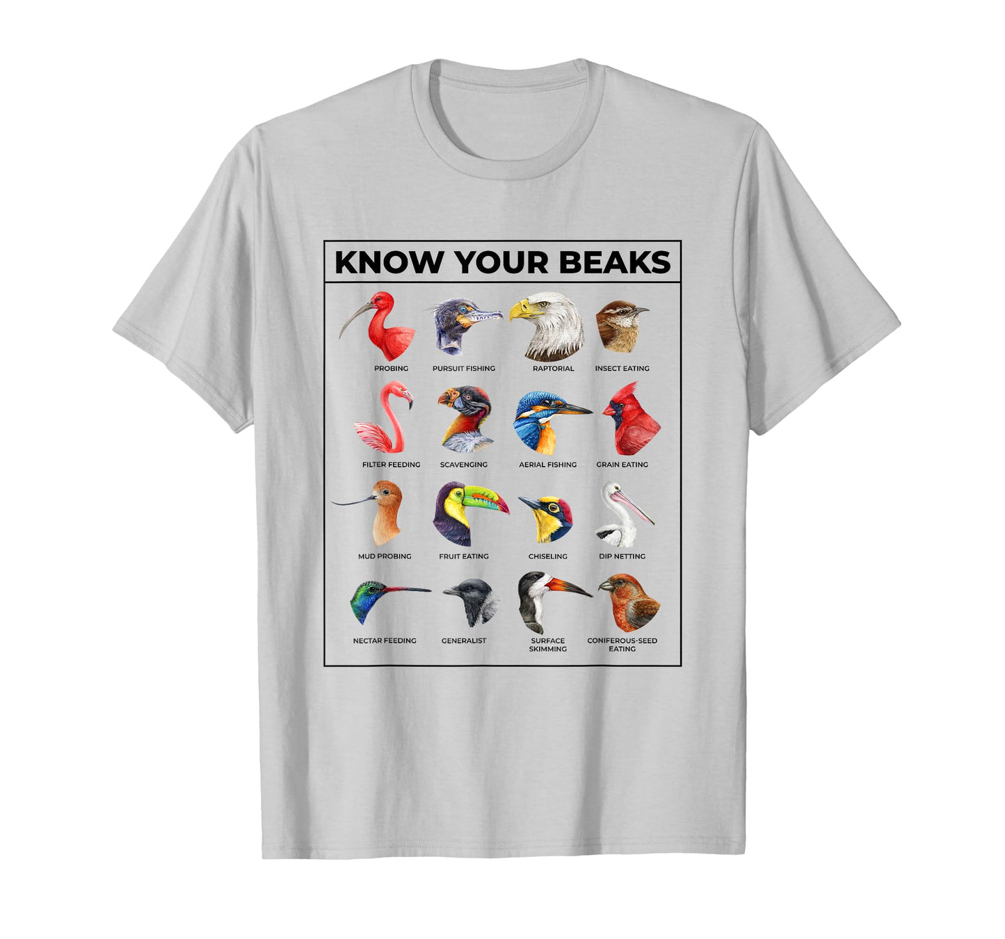 Know Your Beaks Types of Birds Shirt for Ornithologist T-Shirt