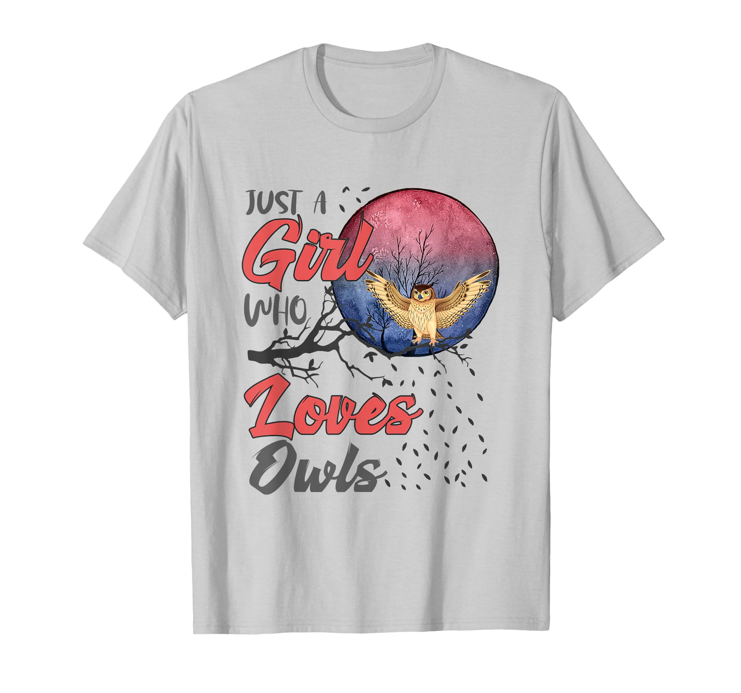 Cute Just a Girl Who Loves Owls Girls Women Bird Watchers T-Shirt
